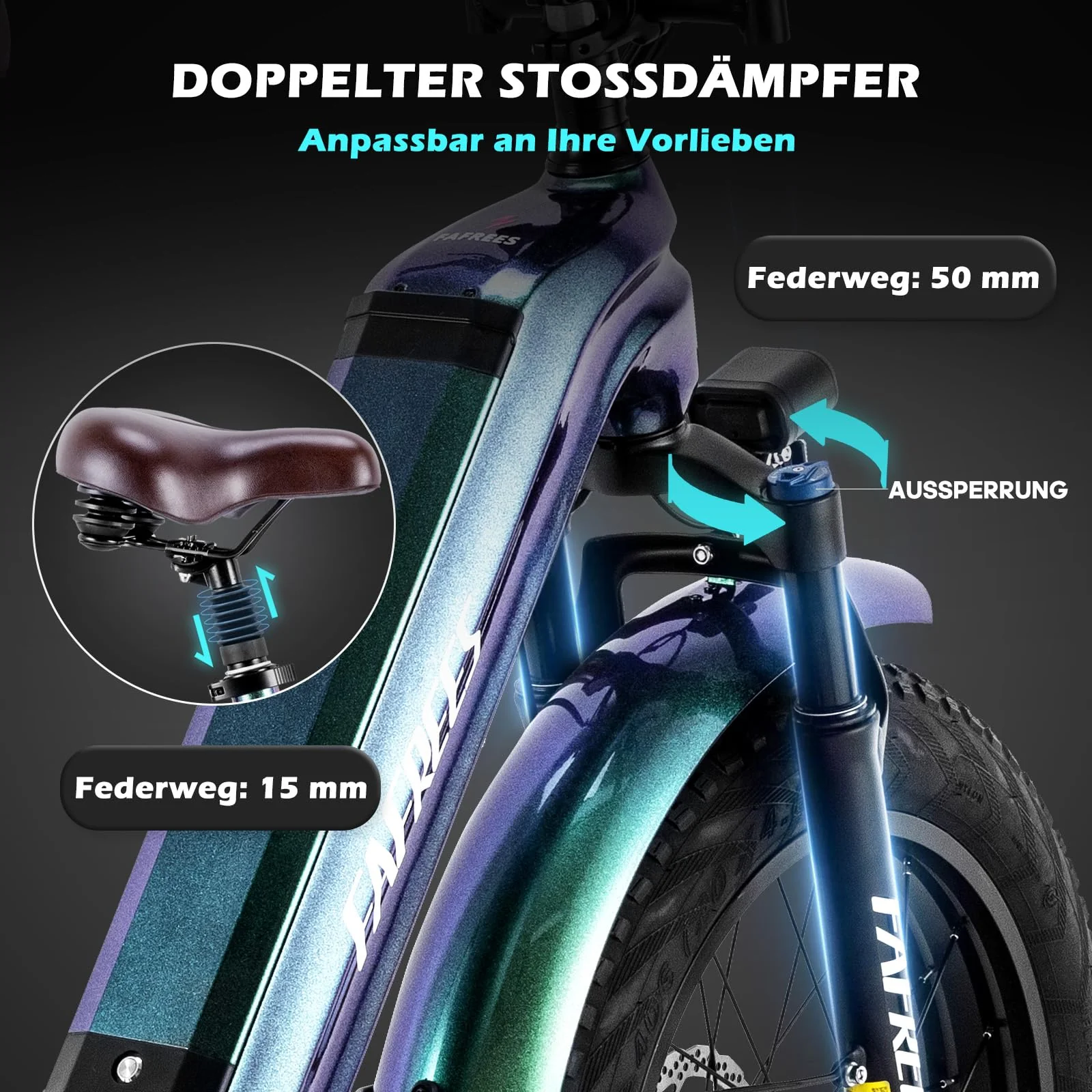 Fafrees F20 Master E-Bike Carbonfaser 48V 22.5AH Akku Elektrofahrräder 20"*4.0 Zoll Fat Tire E-Mountainbike Maximales Drehmoment 60 Nm - Image 5