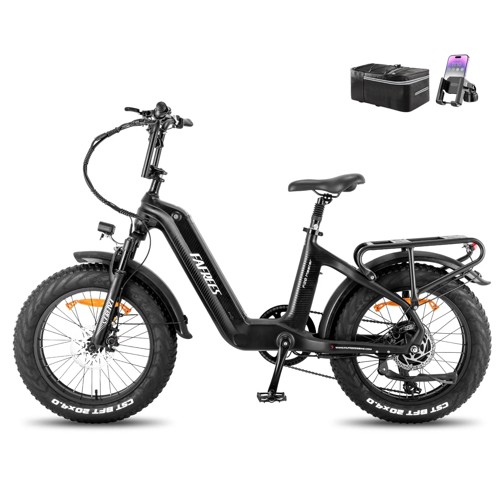 Fafrees F20 Master ebike 20 * 4.0 Zoll, Elektrofahrräder 48V 22.5Ah Akku, Carbonfaserrahmen e Bike Herren Damen 60N.m Motor, Pedelec Fahrradlast 150KG (Schwarz)
