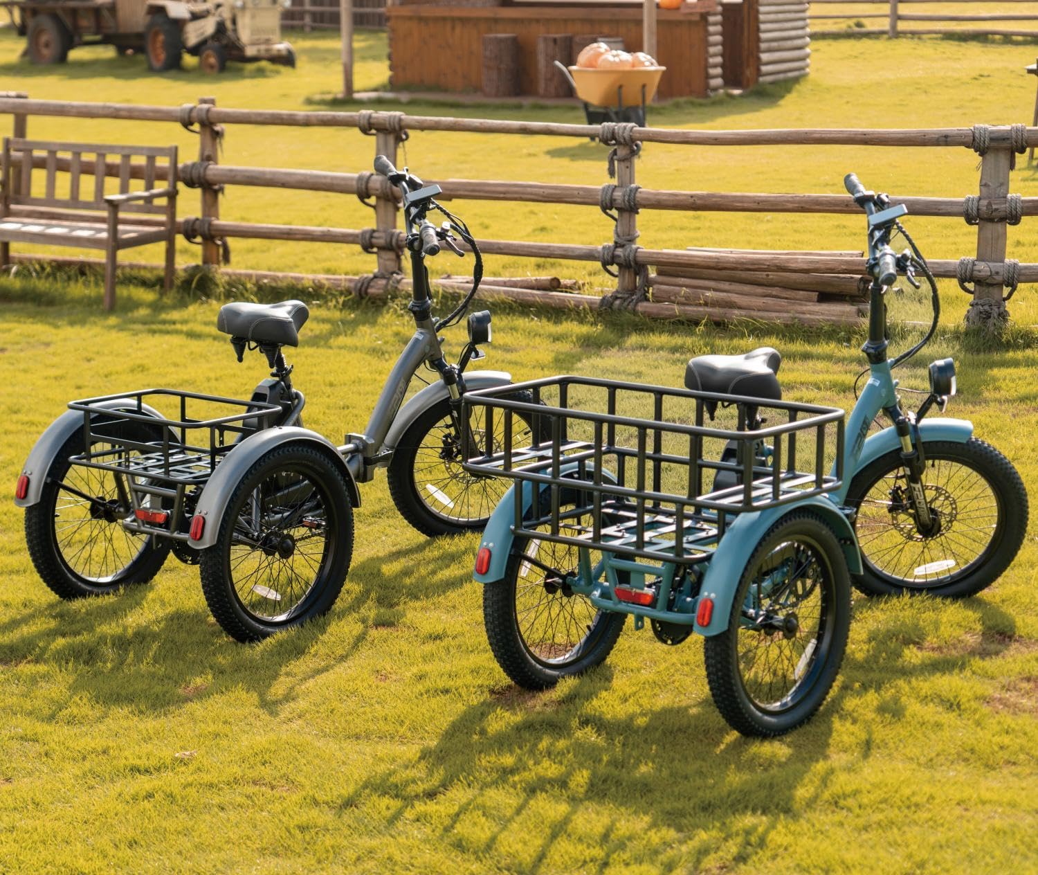 Fafrees F20 Mate Elektrische Dreirad 20 * 3.0 Zoll, 48V 21Ah Akku, e Bike klapprad 65N.m Motor, 3-Rad ebike 25km/h, Reichweite bis zu 55-110Km (Vorderer Korb + größerer hinterer Korb, Blau) - Image 9