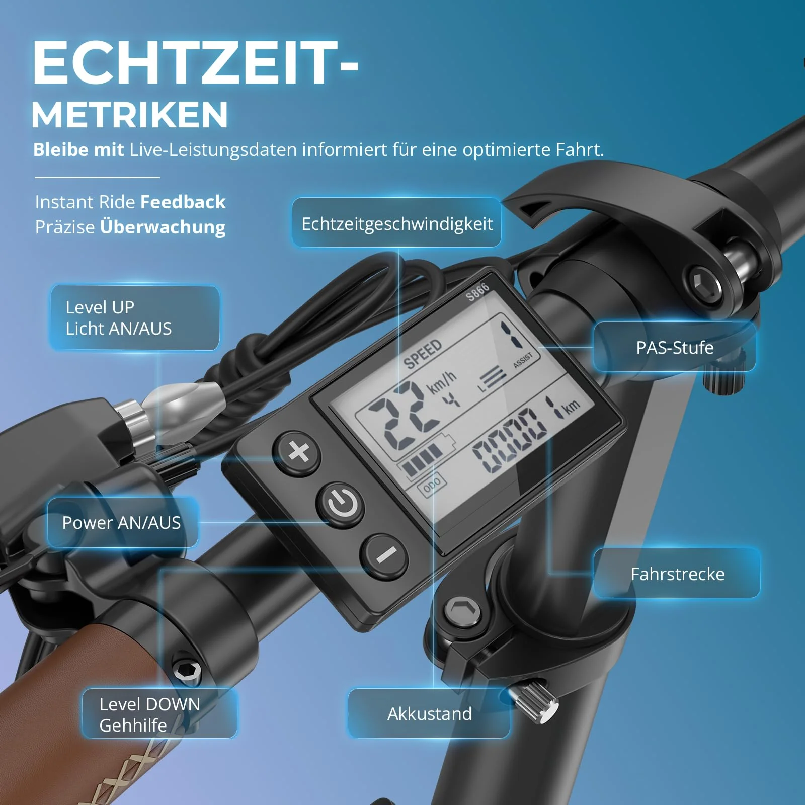 Fafrees F20+Pro E Bike Klapprad, Upgrade 2025 Ebike Herren 20 * 3.0 Zoll, Elektrofahrrad 22.5Ah/810Wh Akku, E-Bike Damen 250W 25km/h, Fatbike 7S, E-Fahrrad Klappbar Lagergewicht 140 KG (Buntes Blau) - Image 7