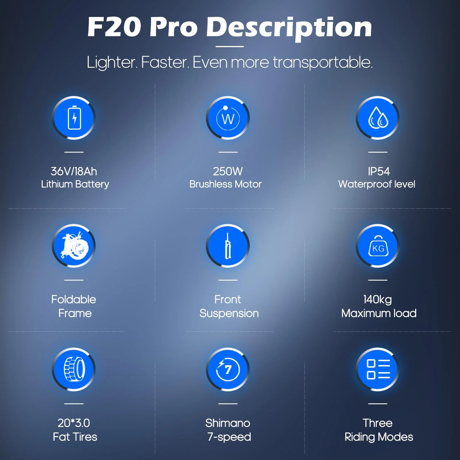 Fafrees F20 PRO Fatbike Damen E-Bike Klapprad 20 Zoll [ Offiziell ] 36V 18AH Akku,Klappbar Herren E Bike 250W, Elektrofahrrad 25km/h, Citybike Pedelec Mountainbike StVO. Bremslicht - Image 7