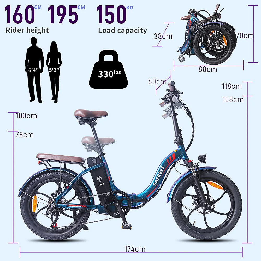 Fafrees F20 PRO [ Offiziell ] Fatbike E-Bike Klapprad 20 Zoll mit 36V 18AH Akku und StVO. Bremslicht, Erwachsene Klappbar Herren E Bike Damen 250W, Elektrofahrrad 25km/h, Citybike Pedelec Mountainbike - Image 2