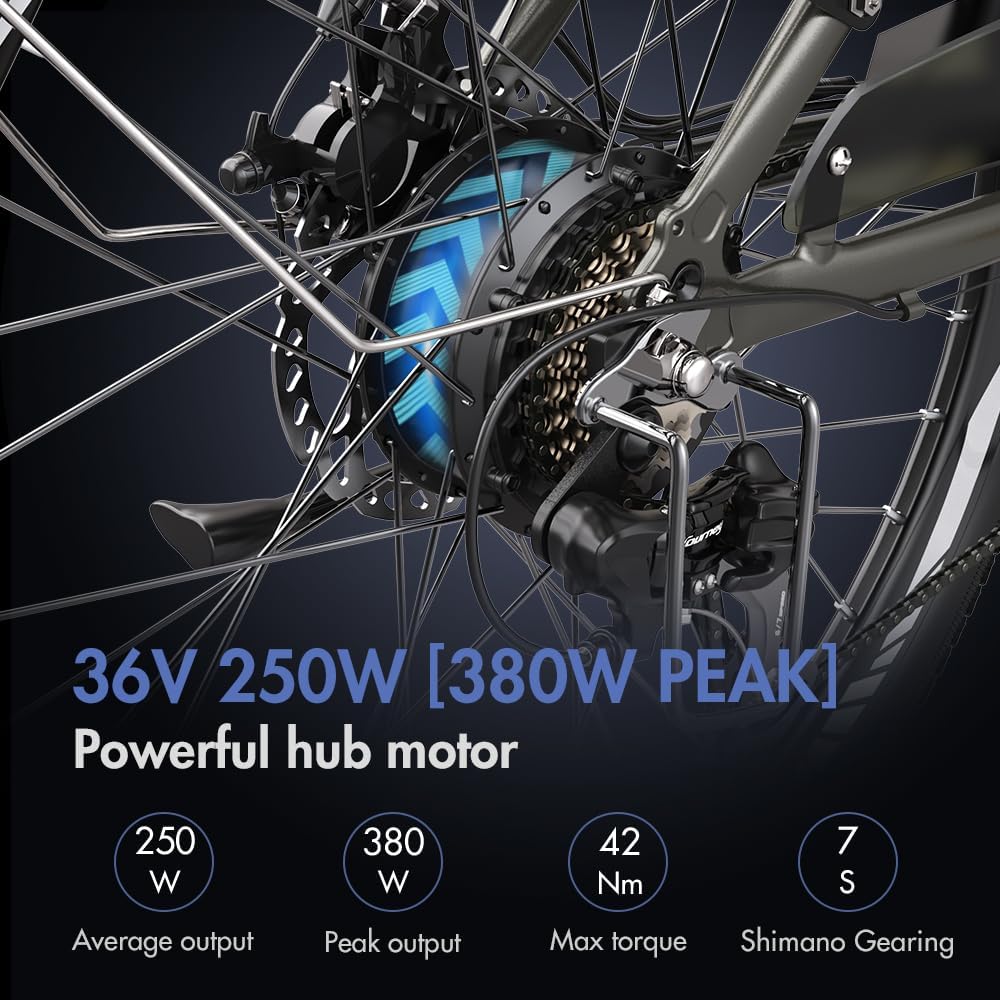 Fafrees F26 PRO Damen E-Bike Herren mit App 26 Zoll Tiefeinsteiger [ Offiziell ] Ebike 36V/14,5AH E Fahrrad, 250W Elektrofahrrad - Image 5