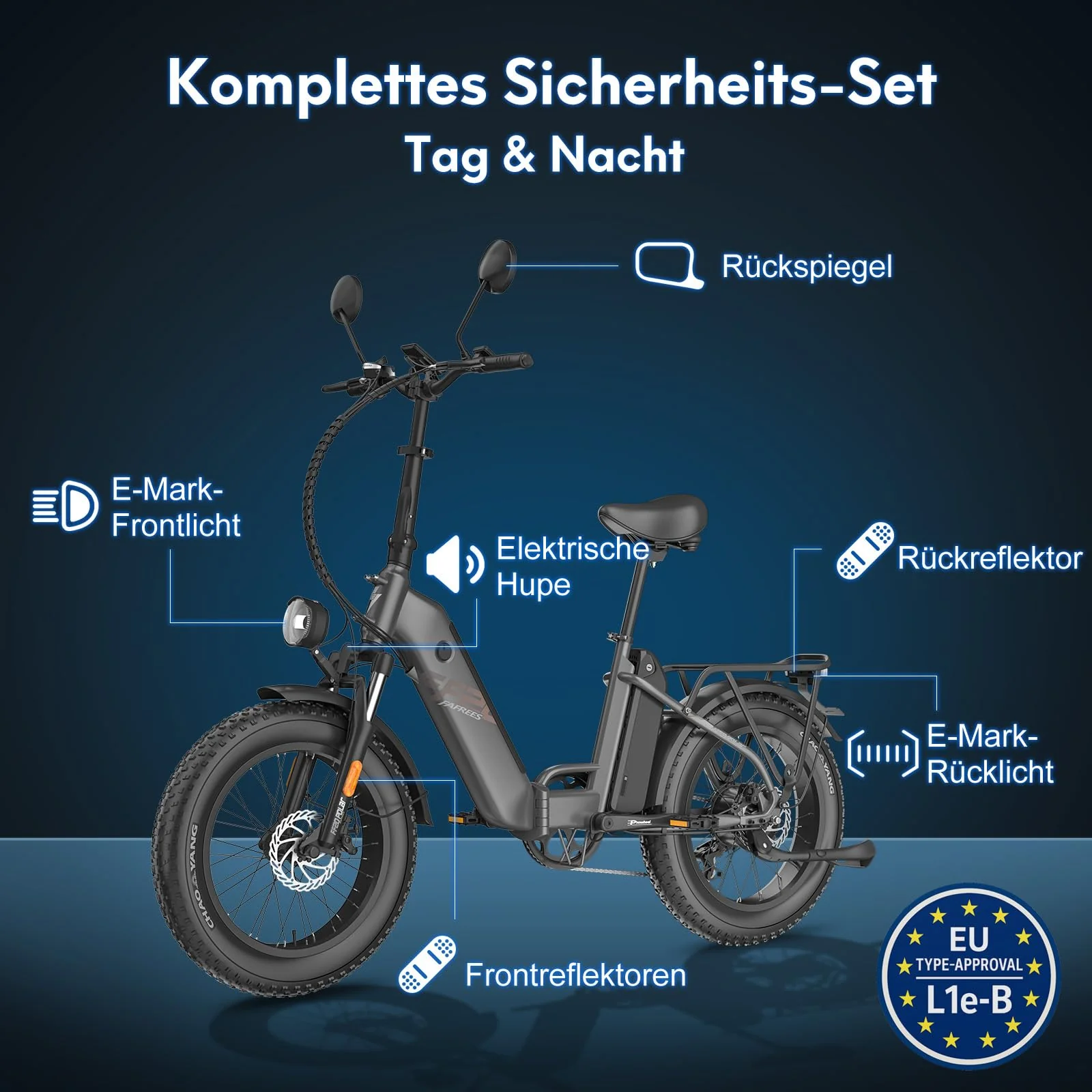 Fafrees FF20 Polar E Bike Herren Faltbar mit 48V 13,4Ah*2 Akkus bis 170KM [ Offiziell ] E-Bike Klapprad 20 Zoll, Elektro Mountainbike E-Bike Damen 150KG, Elektrofahrrad Fatbike Erwachsene StVZO. 20° - Image 3
