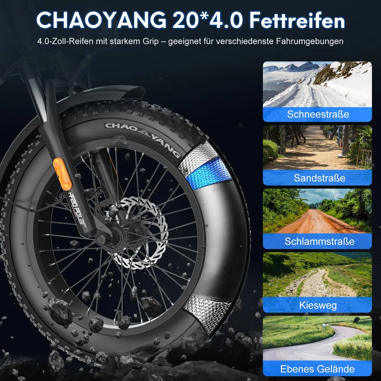 Fafrees FF20 Polar Fatbike E-Bike für Herren & Damen | 20 Zoll Klapprad | 48V 12Ah*2 Akku | 65N.m Motor, 150kg Tragfähigkeit | 170KM Reichweite (Hecktasche + Handyhalterung, Weiß) - Image 4