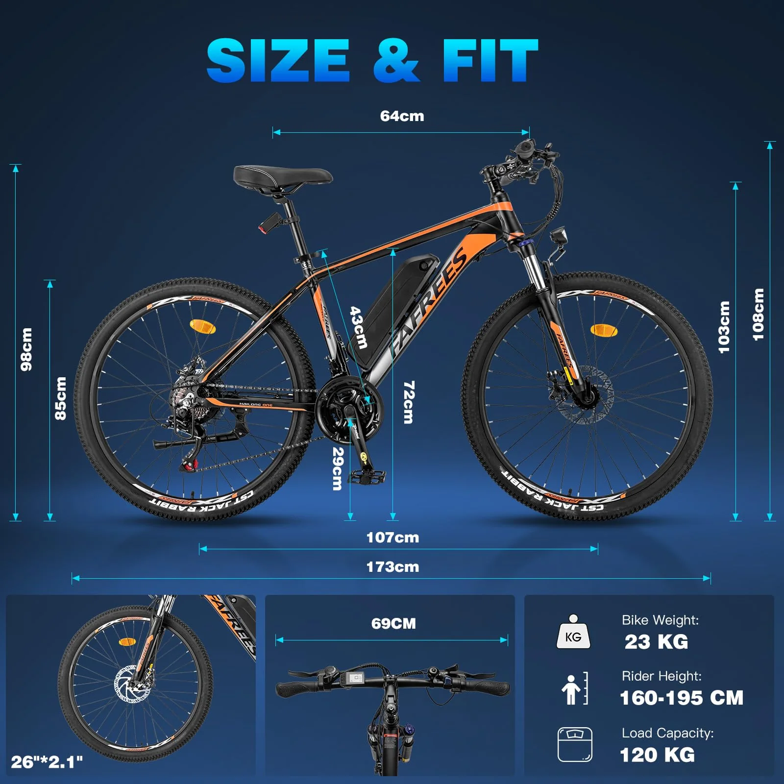 Fafrees Hailong-one E Bike Elektrofahrrad 26 Zoll, e Bike Herren 36V 13AH Akku, MTB E-Fahrrad 250W, City EBike Damen, Max.Reichweite bis zu 45-100km, Weiß - Image 2