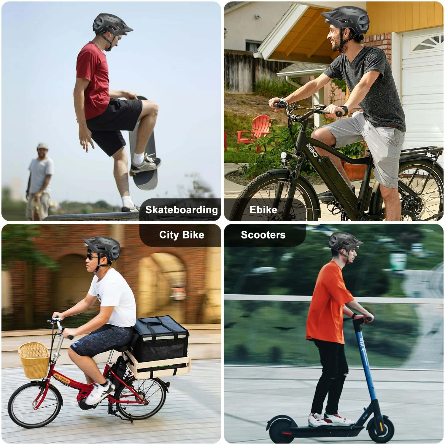 Fahrradhelm für Erwachsene mit wiederaufladbaren USB-LED-Front- und Rücklichtern, Mountainbike- und Rennradhelm für Männer und Frauen mit Verstellbarer Hutkrempe (Black, L) - Image 5