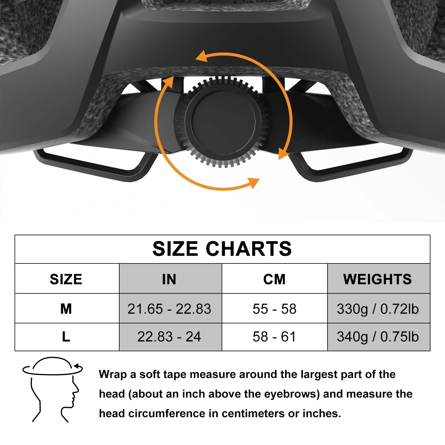 Fahrradhelm für Erwachsene mit wiederaufladbaren USB-LED-Front- und Rücklichtern, Mountainbike- und Rennradhelm für Männer und Frauen mit Verstellbarer Hutkrempe (Black, L) - Image 7