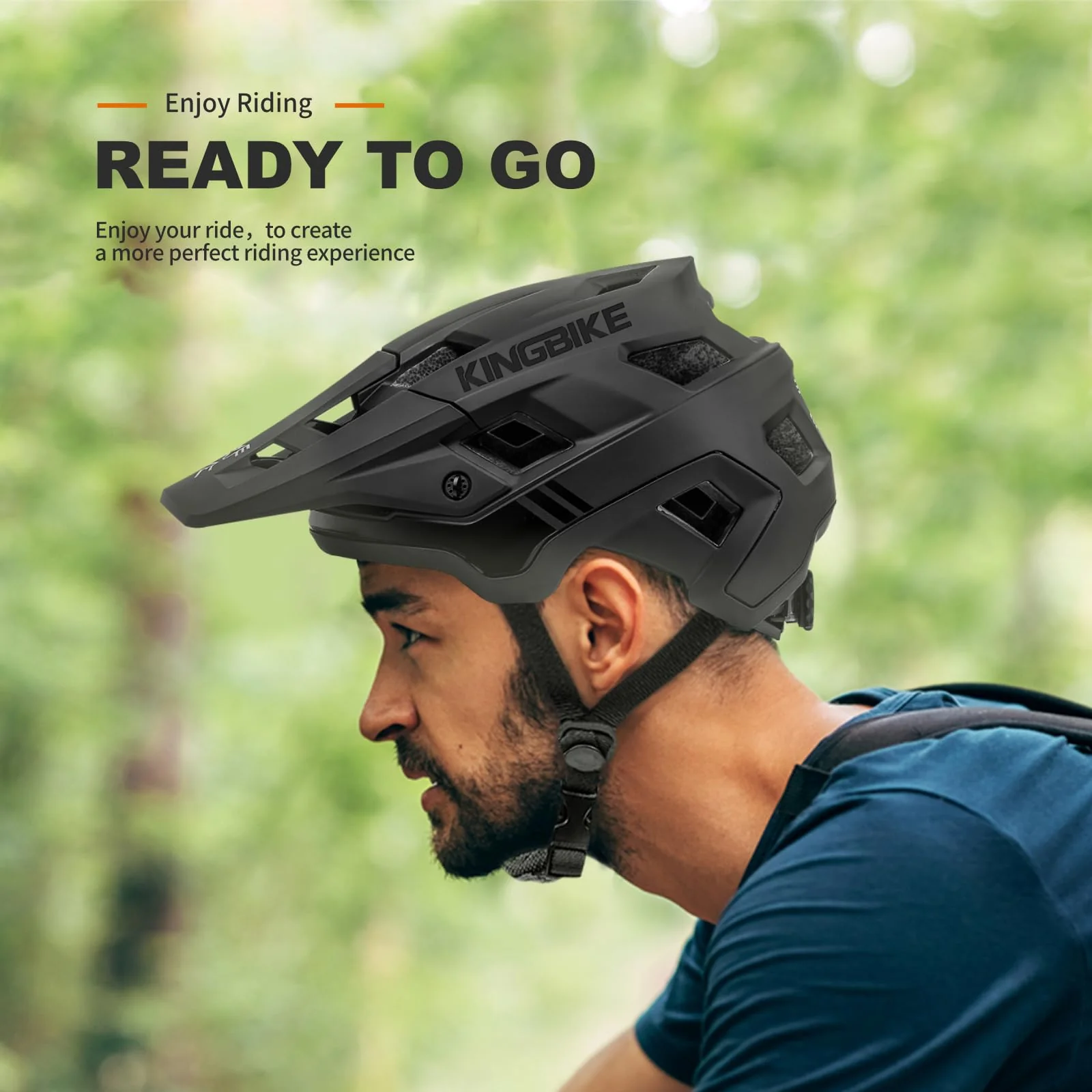 Fahrradhelm, Mountainbike Helm Helme für Männer Frauen Erwachsene Jugend (Schwarz, M(55-58CM)) - Image 3