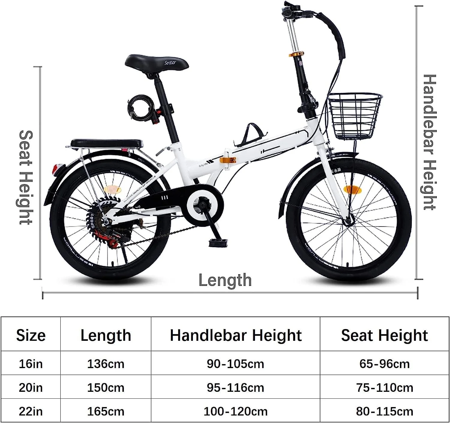Faltrad Erwachsenenfahrrad, 7-Gang-Faltrad Faltbares Fahrrad Aus Kohlenstoffreichem Stahl Höhenverstellbares, Faltbares Mountainbike Für Männer Frauen - Image 7