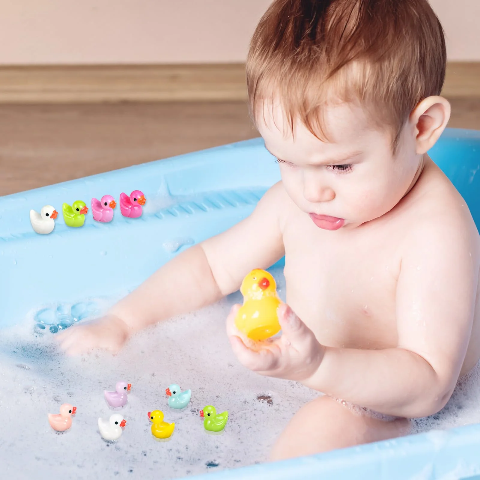 Fanshiontide 100 Stück Mini Enten Figuren - Kleine Harz Enten Zum Basteln für Aquarium, Garten, DIY, Micro Landschaft Dekorationen - 10 Farben - Image 4