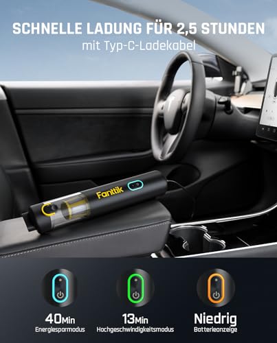 Fanttik Slim V8 Apex Akku-Autostaubsauger mit hoher Leistung, 19000 Pa/45 AW, RobustClean™-Handstaubsauger 4-in-1-Mini-Luftgebläsepumpe, Tragbarer Staubsauger für Auto, Bürotisch, Tastaturen - Image 6