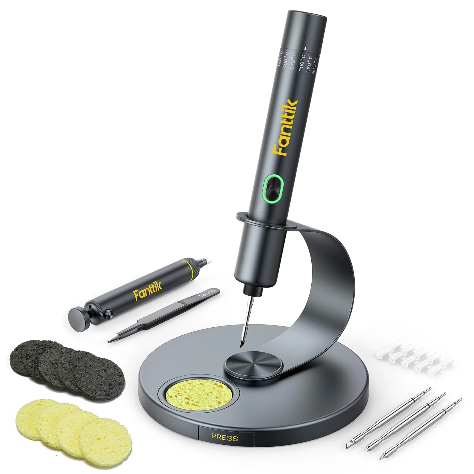 Fanttik T1 Max Präzisions Lötkolben Set, kabelloser Lötkolben, 7 Sek. schnelles Aufheizen,6 Temperatur Einstellbar 200~450 ℃, 4 Lötspitzen (C210), 360° drehbarer Ständer, Lötkolben für Reparaturen - Image 9