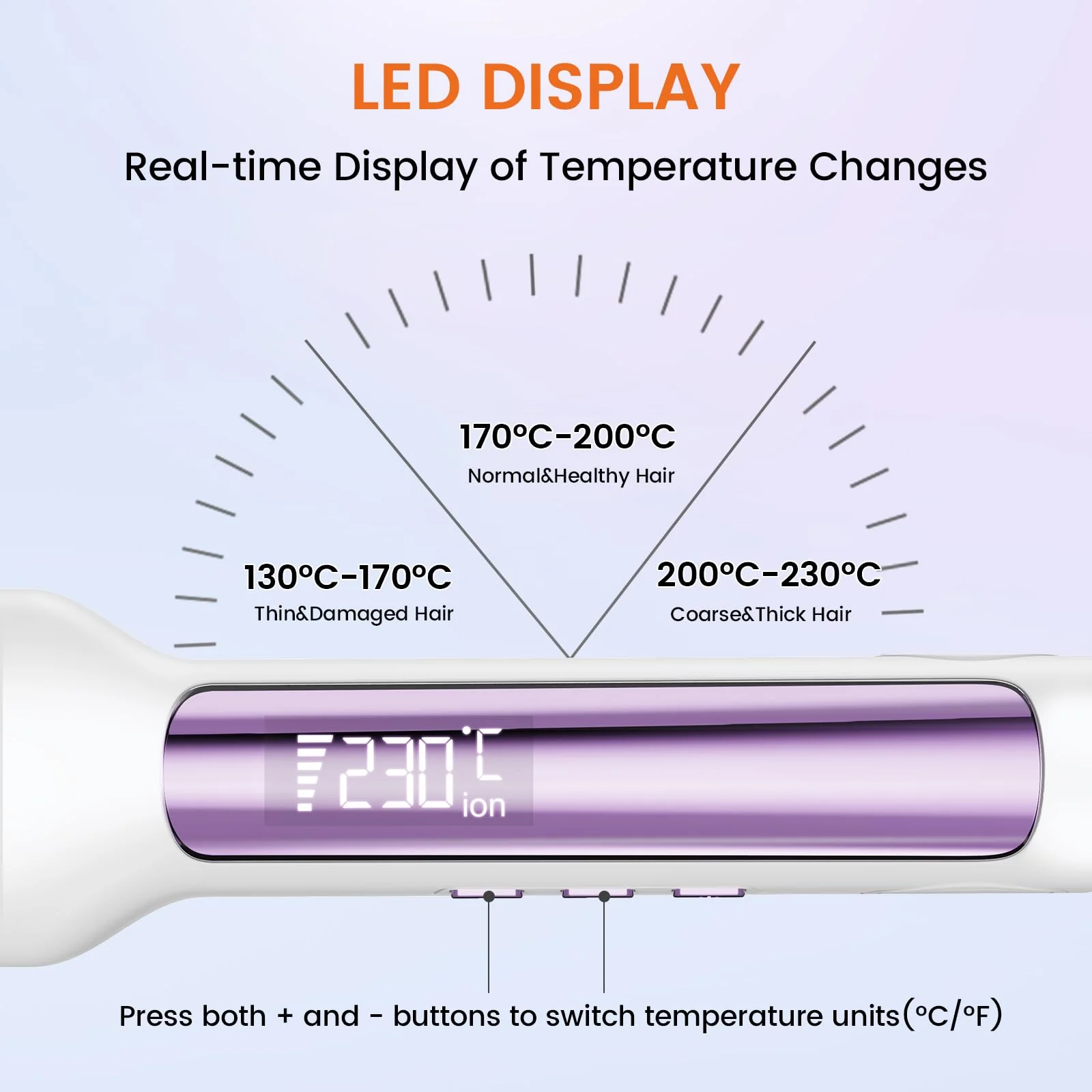 Faszin Professionelles Ionen Glätteisen, 42mm Breite Titanplatten Haarglätter für einen glatten Stil, weniger Haarbruch, 30s Schnelles Aufheizen, 11 Temperatureinstellungen, 130°C-230°C - Image 5