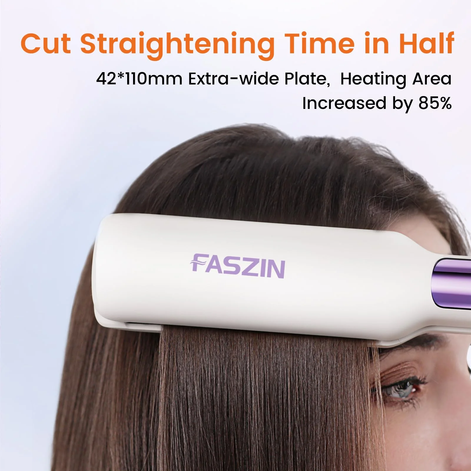 Faszin Professionelles Ionen Glätteisen, 42mm Breite Titanplatten Haarglätter für einen glatten Stil, weniger Haarbruch, 30s Schnelles Aufheizen, 11 Temperatureinstellungen, 130°C-230°C - Image 6