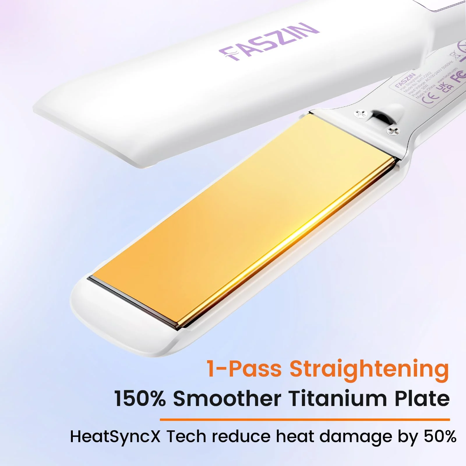 Faszin Professionelles Ionen Glätteisen, 42mm Breite Titanplatten Haarglätter für einen glatten Stil, weniger Haarbruch, 30s Schnelles Aufheizen, 11 Temperatureinstellungen, 130°C-230°C - Image 9