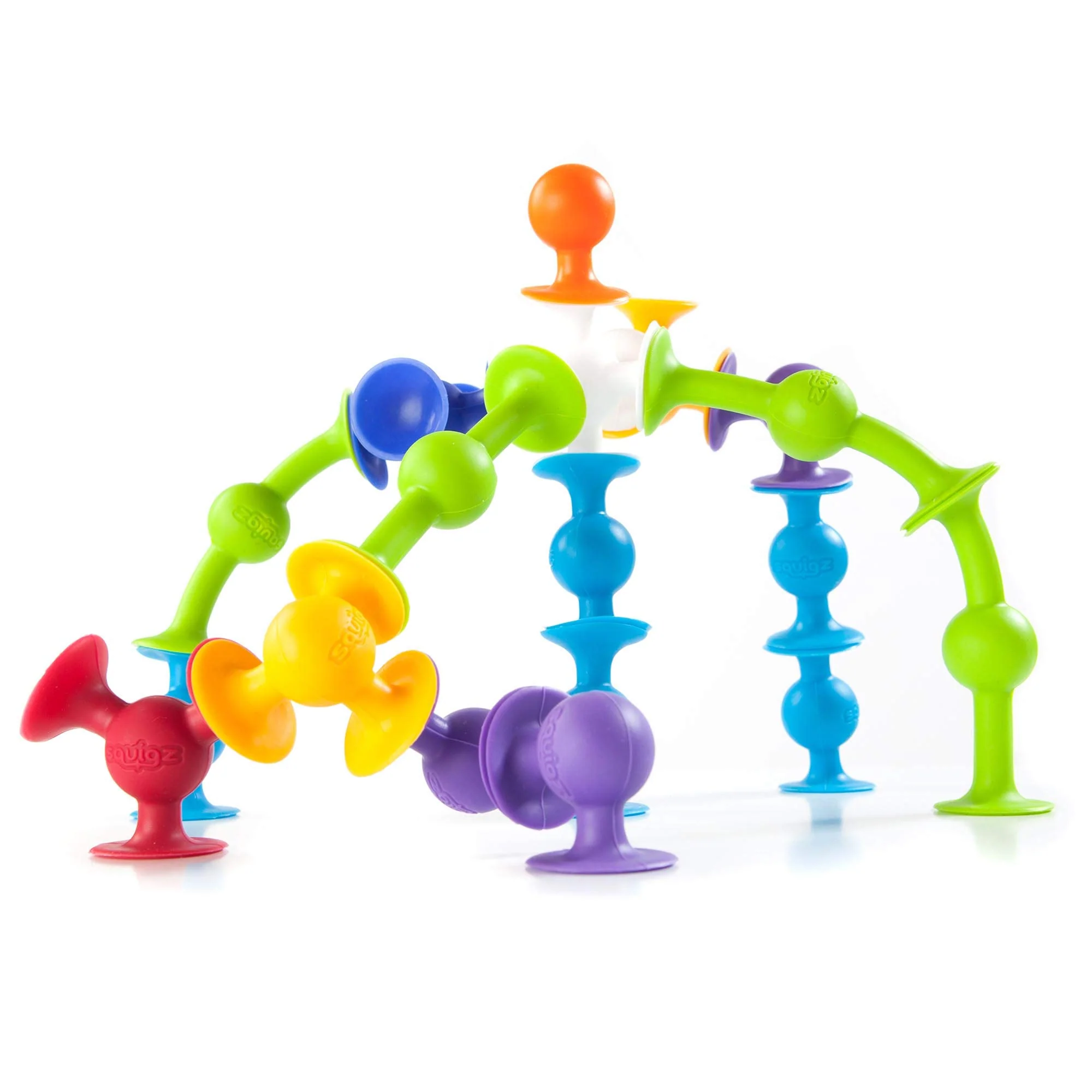 Fat Brain Squigz Starter 22-teiliges Set, Vorschulspielzeug für Kinder, Saugspielzeug-Set, Sortier- und Stapelspielzeug, Vorschul-Badespielzeug, innovatives Spielzeug für Kinder ab 3 Jahren und älter. - Image 3