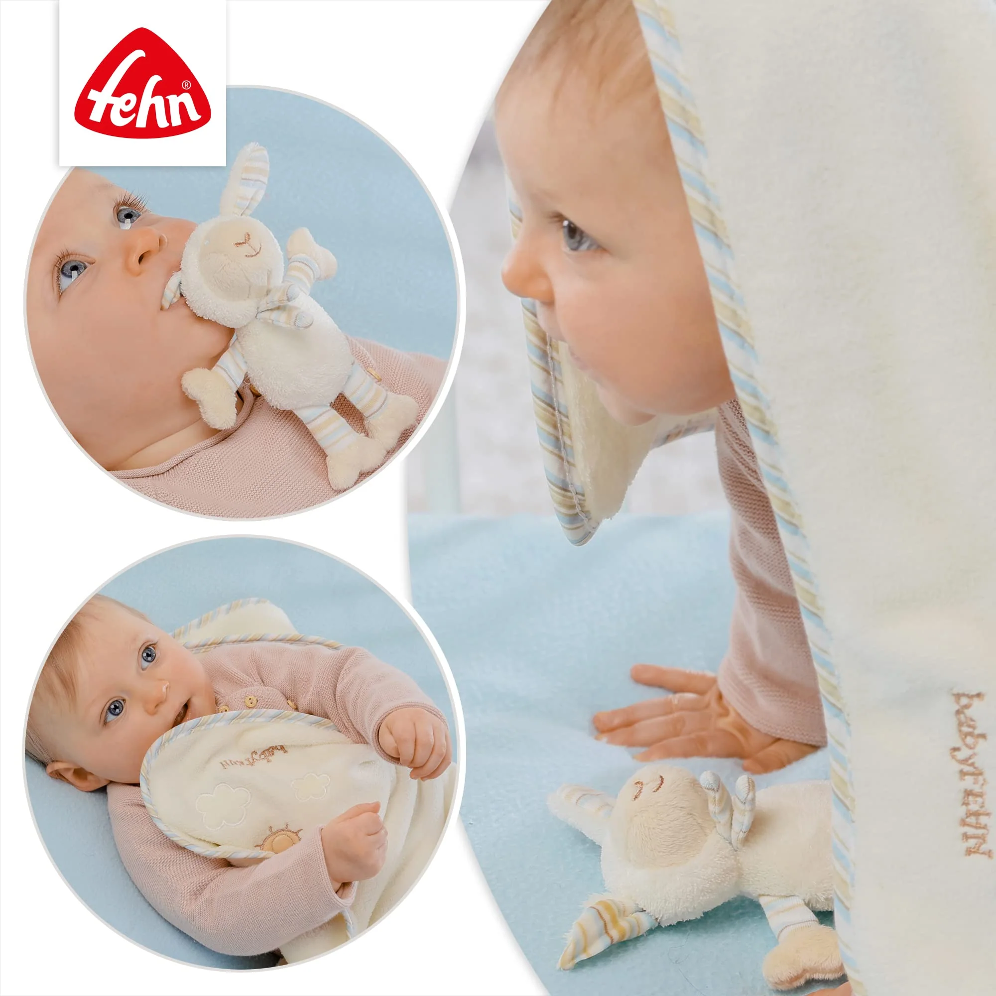 Fehn Kuscheldecke Schaf - Kuschelige Schmusedecke als Babydecke - Schmusetuch & Krabbeldecke für Kinderwagen und Babyschale - optimales Schnuffeltuch und Erstlingsdecke - Für Babys ab 0+ Monaten - Image 4