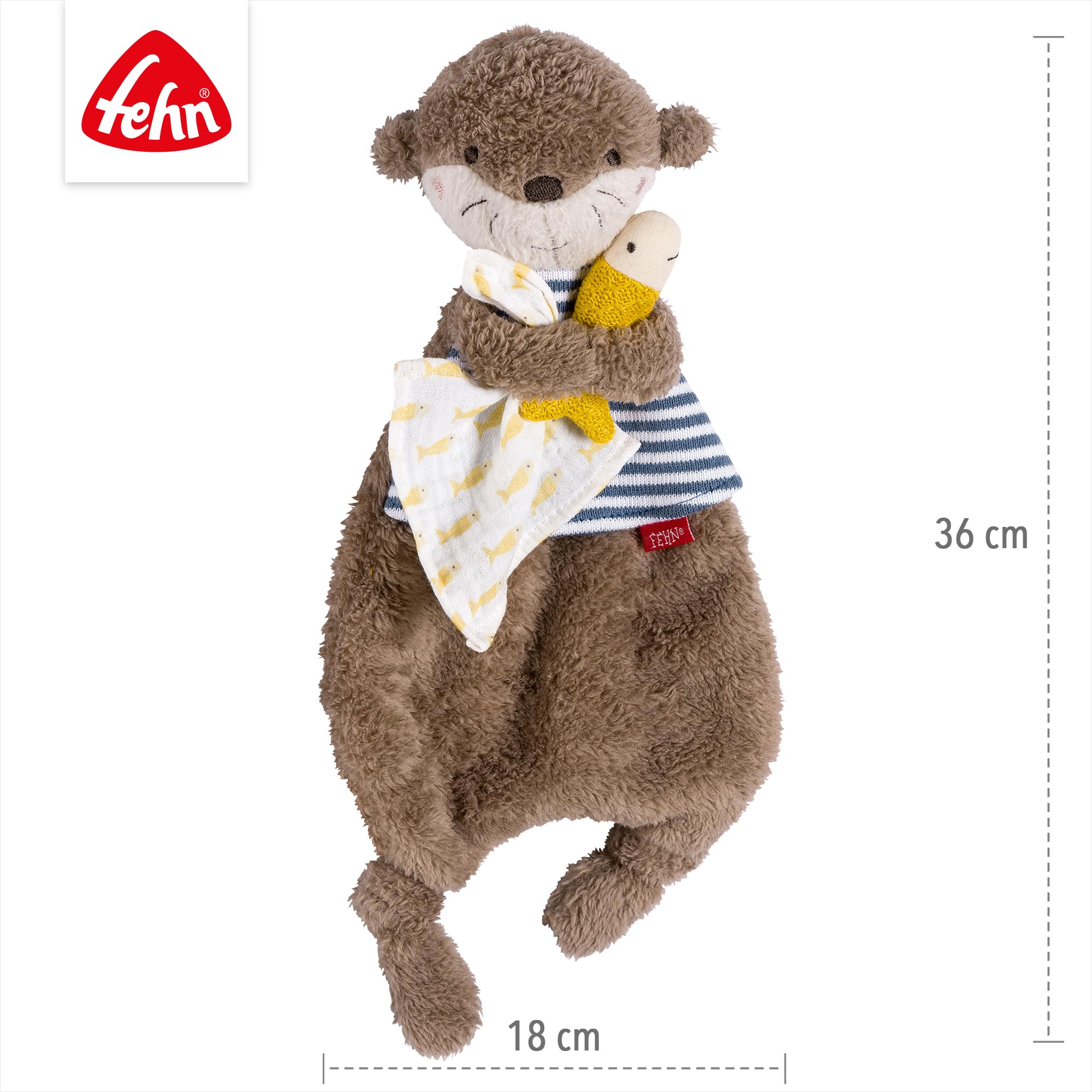 Fehn Schmusetuch Otter – Spielkamerad, Einschlafhilfe & Stofftier-Schnuffeltuch mit Otter-Köpfchen zum Greifen, Fühlen, Knuddeln und Liebhaben für Babys und Kleinkinder ab 0+ Monaten - Image 4