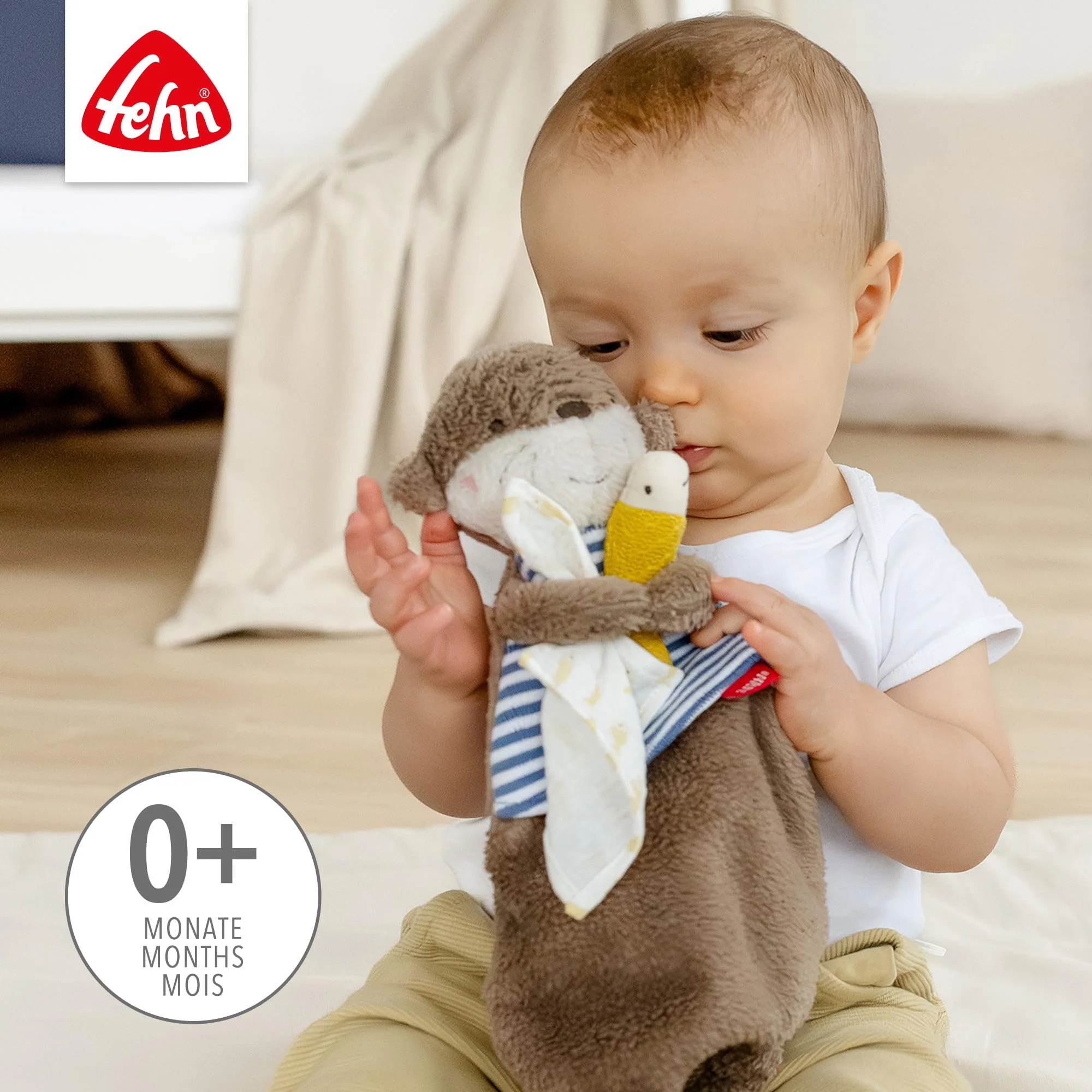 Fehn Schmusetuch Otter – Spielkamerad, Einschlafhilfe & Stofftier-Schnuffeltuch mit Otter-Köpfchen zum Greifen, Fühlen, Knuddeln und Liebhaben für Babys und Kleinkinder ab 0+ Monaten - Image 5
