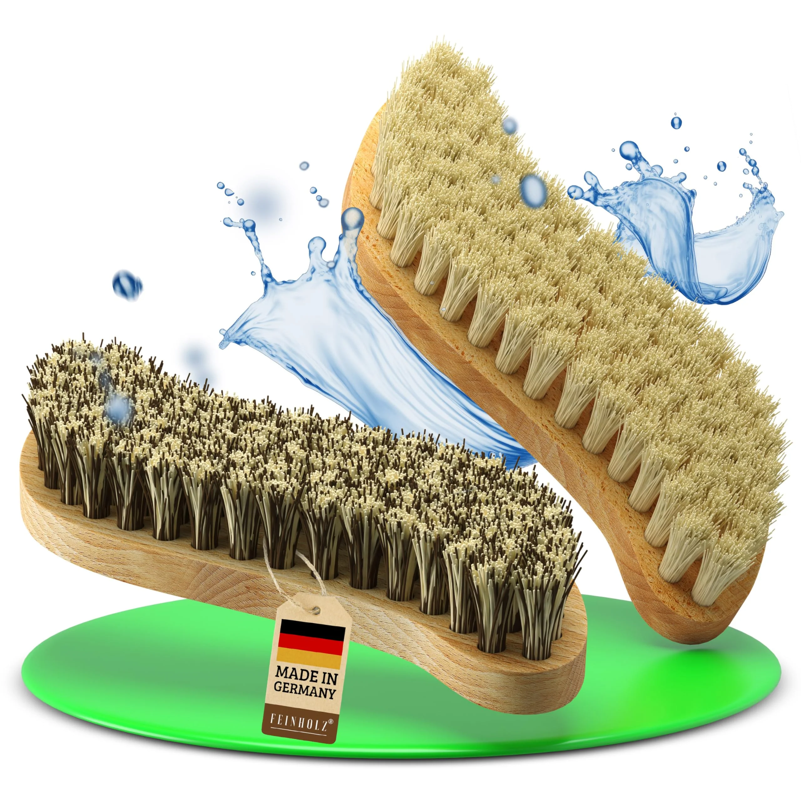 FEINHOLZ® 2er Set Wurzelbürste mit Naturborsten hart & weich, plastikfrei Made in Germany, Reinigungsbürste, Scheuerbürste, Teppichbürste, Putzbürste, Schrubber, Bürste Reinigung, Cleaning Brush - Image 9