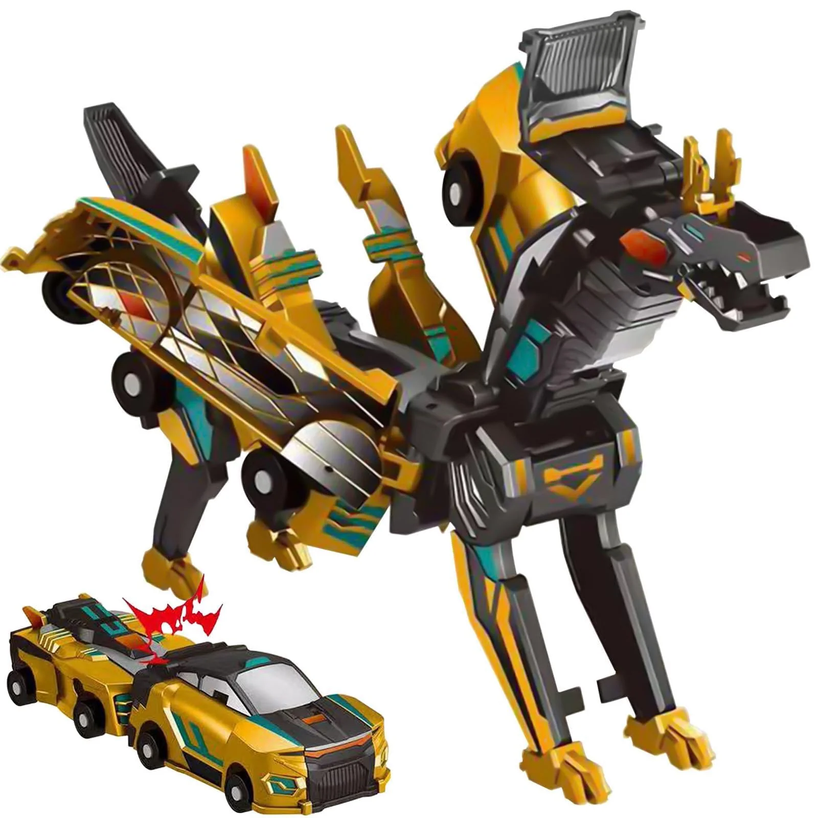 Felly Transformierendes Auto, 2 Stück Kollision Deformation Kombinierter Car, Einhorn Transformers Roboter Spielzeug für Kinder ab 2 3 4 5 6 7 8 9 10 Jahre Jungen Mädchen