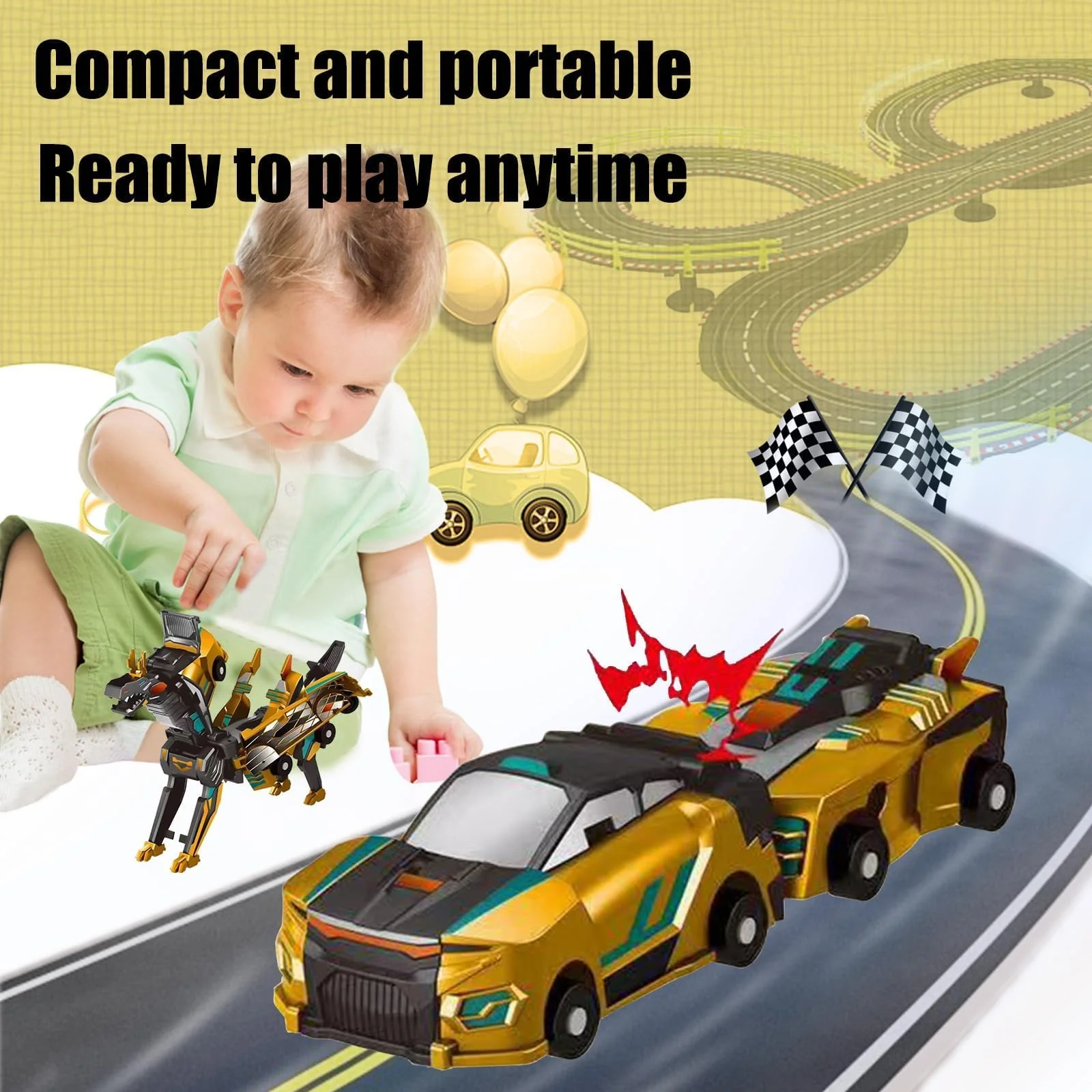 Felly Transformierendes Auto, 2 Stück Kollision Deformation Kombinierter Car, Einhorn Transformers Roboter Spielzeug für Kinder ab 2 3 4 5 6 7 8 9 10 Jahre Jungen Mädchen - Image 4