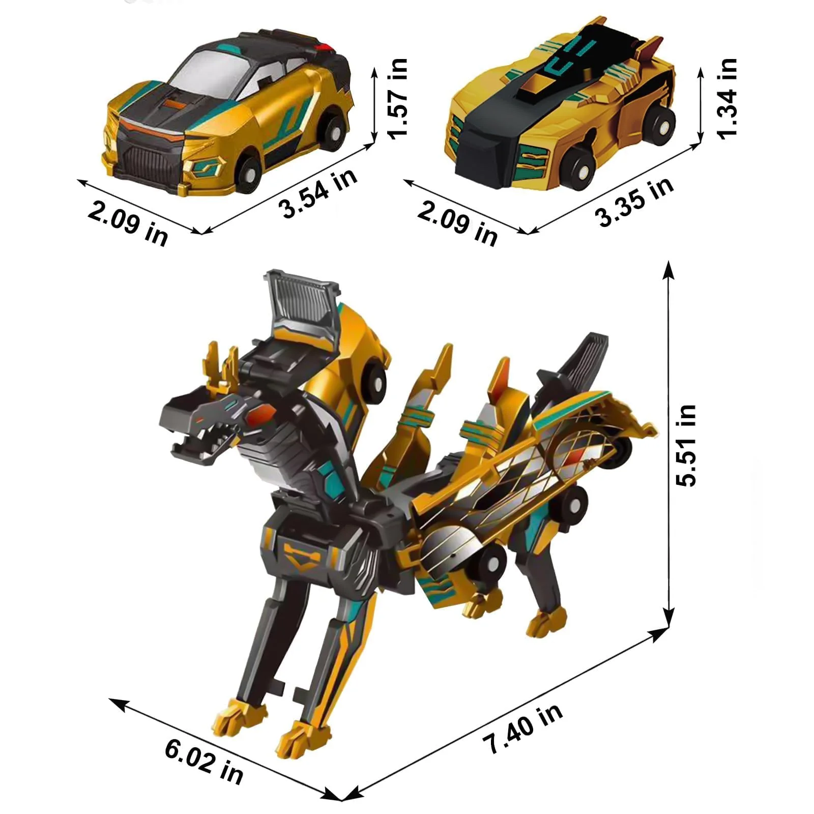 Felly Transformierendes Auto, 2 Stück Kollision Deformation Kombinierter Car, Einhorn Transformers Roboter Spielzeug für Kinder ab 2 3 4 5 6 7 8 9 10 Jahre Jungen Mädchen - Image 6