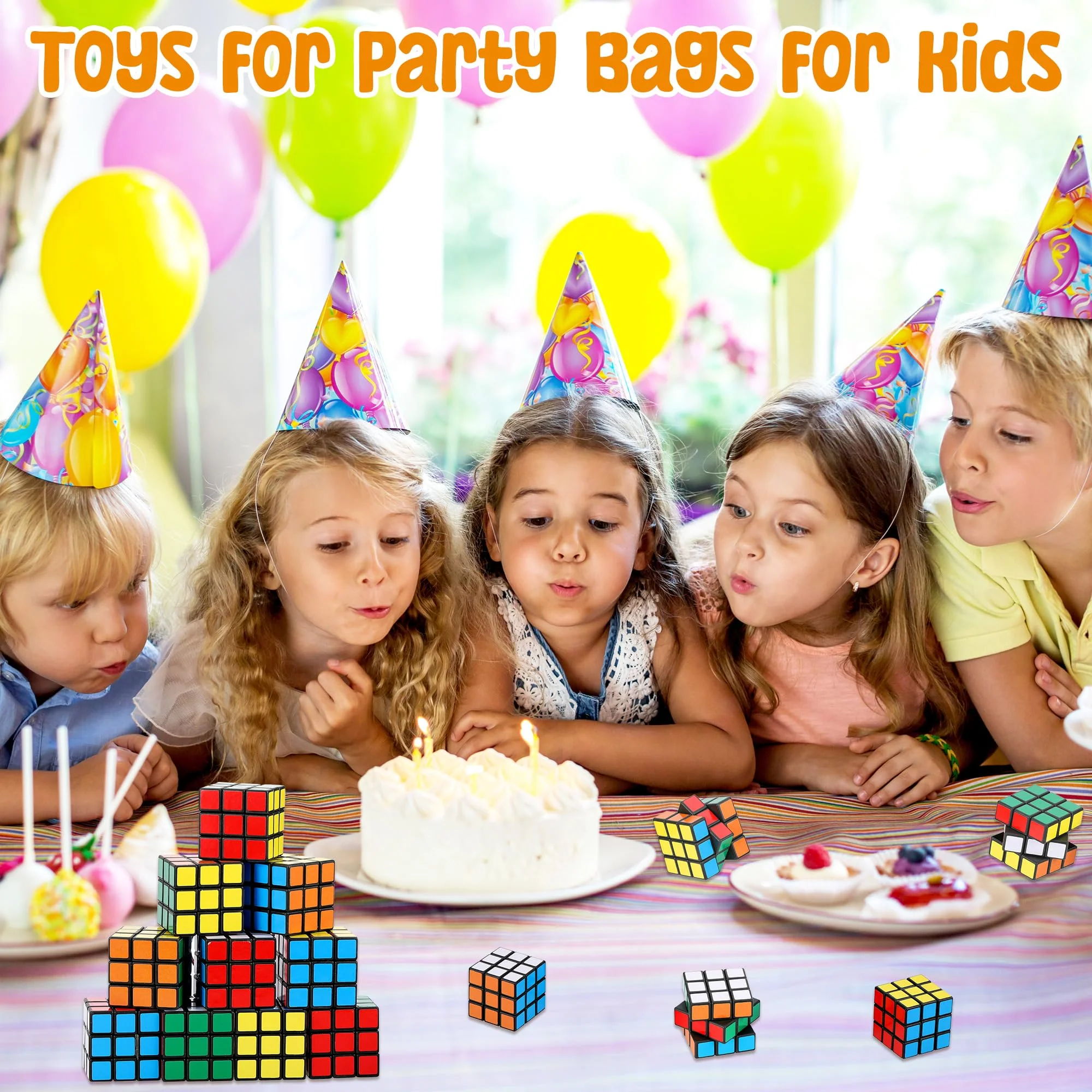 Fentar 20stk Mini Zauberwürfel Schlüsselanhänger Kinder, Speed Cube 3x3 Mitgebsel Kindergeburtstag, Kindergeburtstag Gastgeschenk, Kleine Geschenke für Kinder Tombola Preise Party Mitgebsel - Image 4