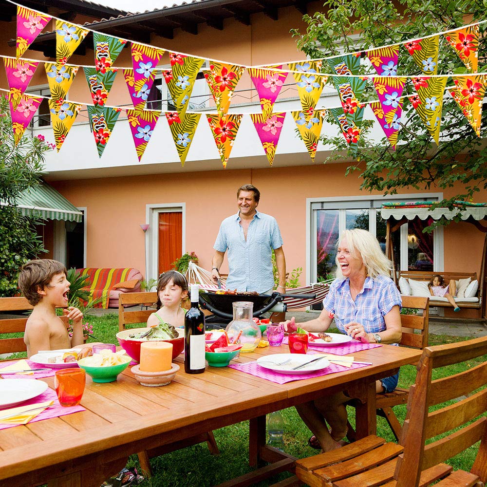 FEPITO 4 Pack Hawaiisch Ammer Banner Luau Party Tropische Party Ammer Insgesamt 12 Meter - Image 3