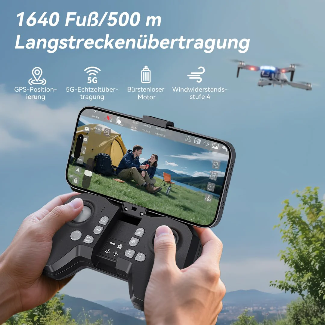 FERIETELF B16 GPS Drohne mit Kamera 4K für Erwachsene, Bürstenloser Motor, 5G FPV RC- Quadrocopter mit Auto Rückkehr & Auto Folgen, 50 min Flugzeit, C0 Faltbar Drohne für Anfänger, unter 249g - Image 6