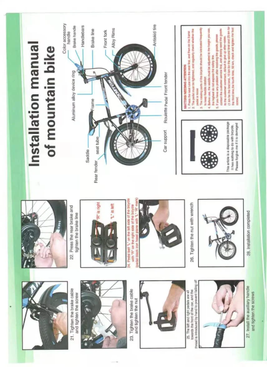 Fermoirper Mountainbike 20 Zoll Kinderfahrrad Fahrrad mit Kotflügeln 6 Gang - Mountainbike Federrad aus Kohlenstoffstahl für 125 cm bis 155 cm Jungen Mädchen (Grün) - Image 6