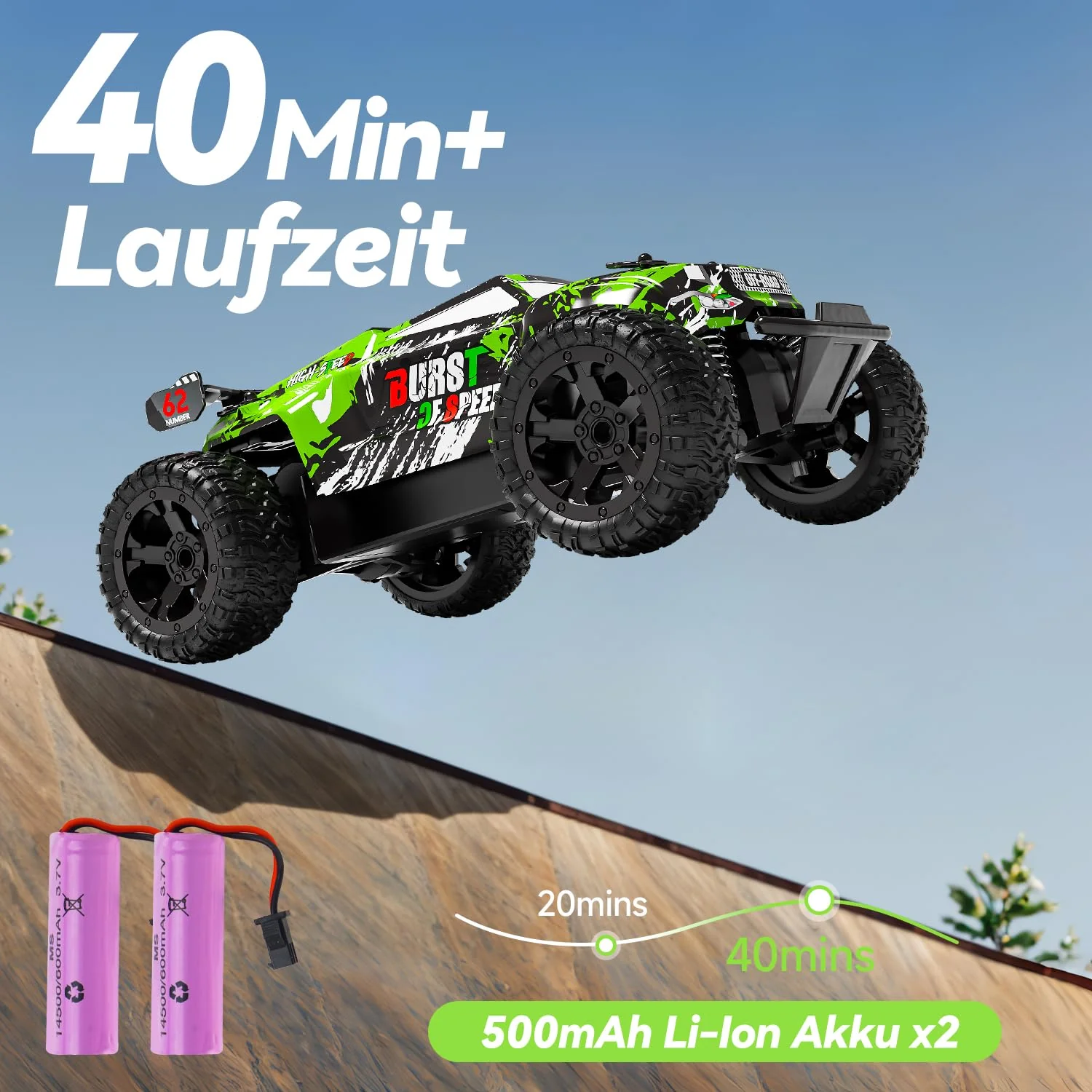 Ferngesteuertes Auto ab 3 4 6 8 Jahre, 1:18 Ferngesteuerter Monstertruck Ferngesteuert Mit Karosserielicht/Doppelschale, RC Auto Ferngesteuert ab 3 4 6 8 Jahre Kinder Geschenke für Jungen und Mädchen - Image 3