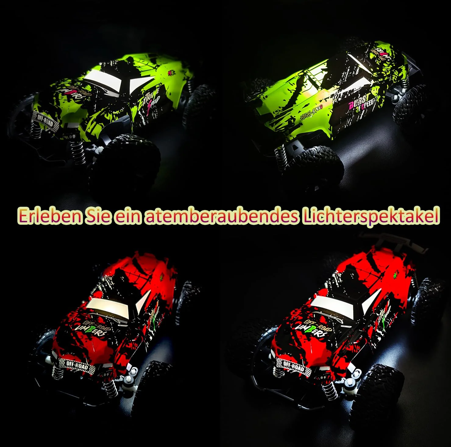 Ferngesteuertes Auto ab 3 4 6 8 Jahre, 1:18 Ferngesteuerter Monstertruck Ferngesteuert Mit Karosserielicht/Doppelschale, RC Auto Ferngesteuert ab 3 4 6 8 Jahre Kinder Geschenke für Jungen und Mädchen - Image 7