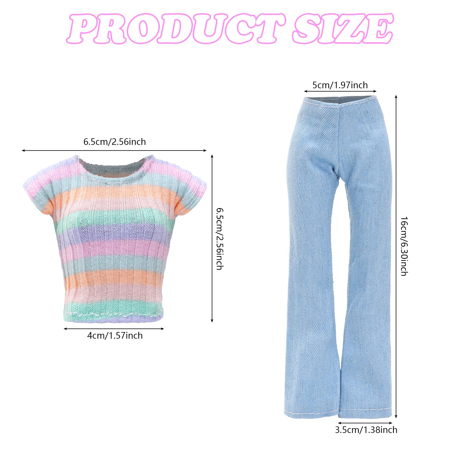 Festfun 15 Kleidung für Puppen Fashion Puppenkleidung enthält 5 Oberteile T-Shirt Outfits Kleidung 5 Hosen 5 Schuhe für 11,5 Zoll 30 cm Mädchen Puppen - Image 3