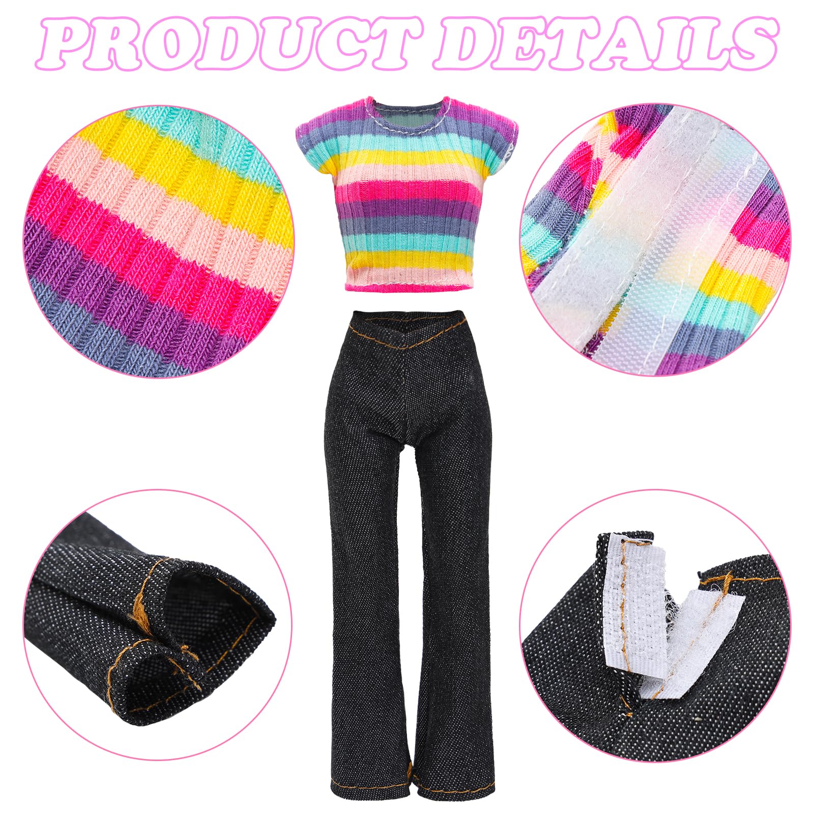Festfun 15 Kleidung für Puppen Fashion Puppenkleidung enthält 5 Oberteile T-Shirt Outfits Kleidung 5 Hosen 5 Schuhe für 11,5 Zoll 30 cm Mädchen Puppen - Image 4