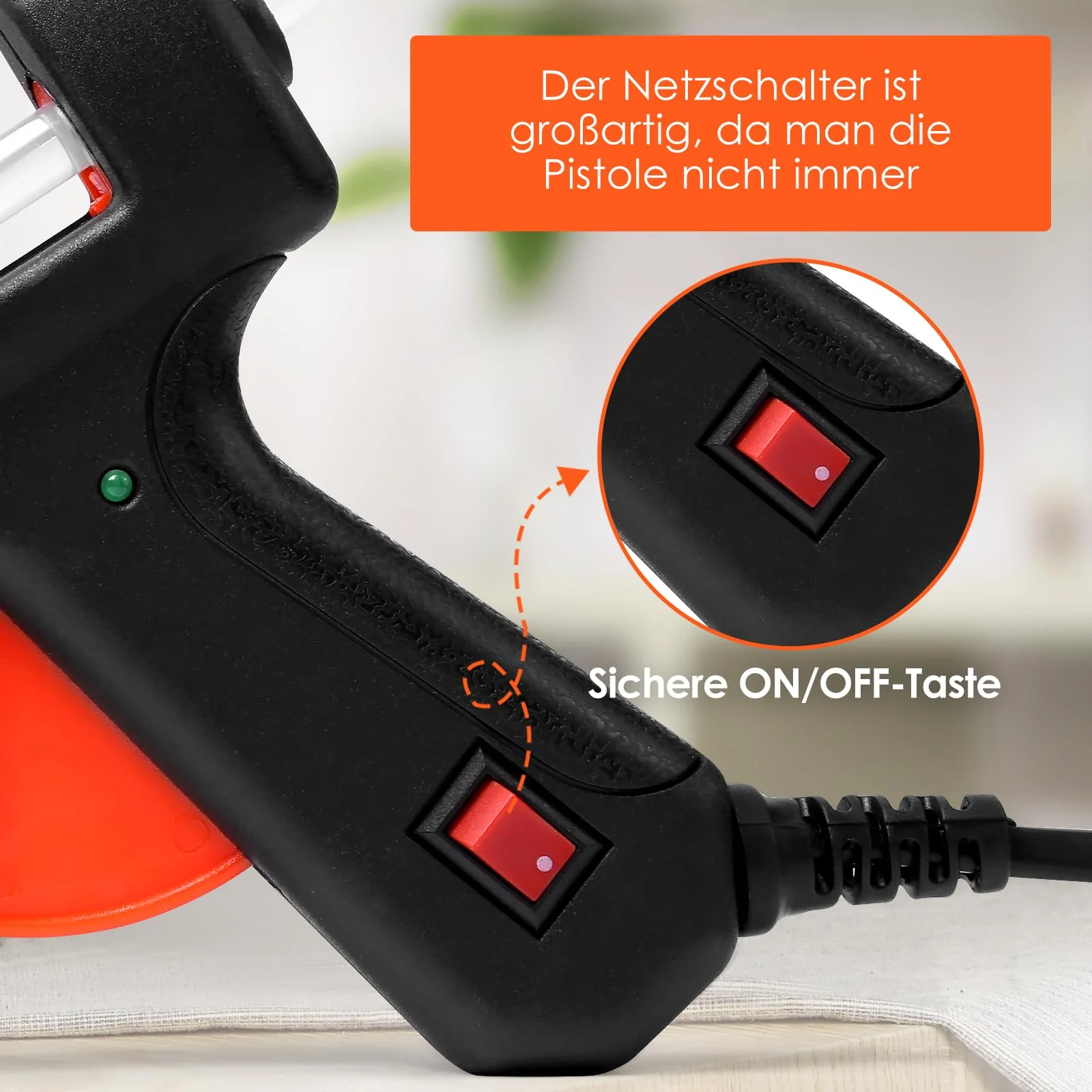 Feuerfest Heißklebepistole Klebepistole 30 Heißklebesticks Heissklebepistole Klebesticks für DIY Kleine Handwerk und schnelle Reparaturen in Haus & Büro, 20W Klebepistolen - Image 4