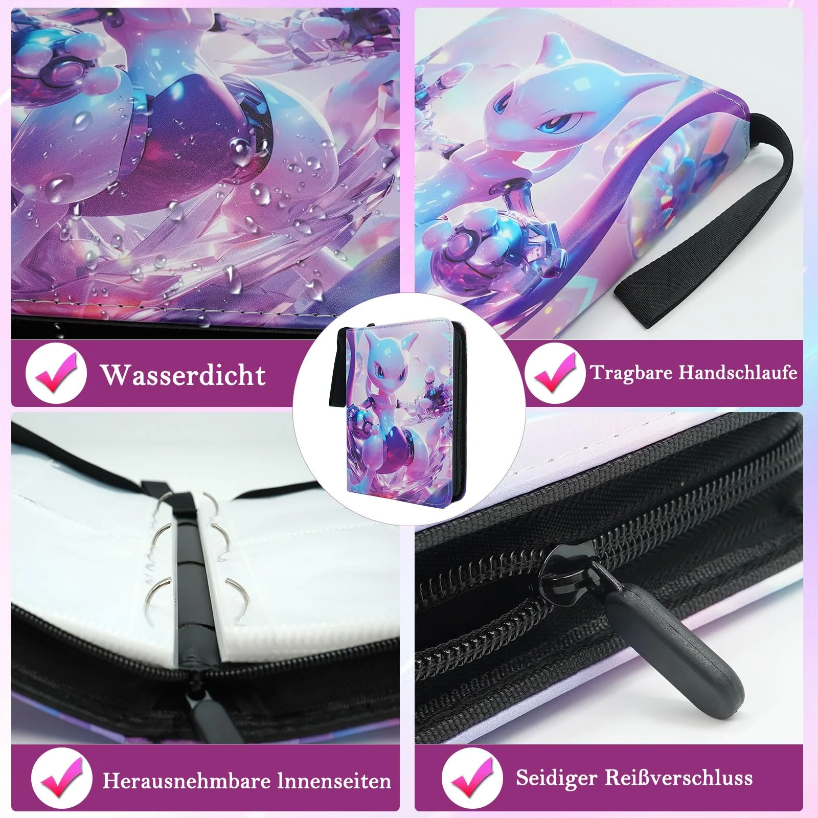 FFLIW Karten Sammelalbum 50 Seiten 400 Taschen, Sammelkarten Album Karten Hefte Ordner, Wasserdicht PU Leder Sammelalbum Album Jungen Mädchen Geschenk für Weihnachten, Kindertag und Geburtstage - Image 6