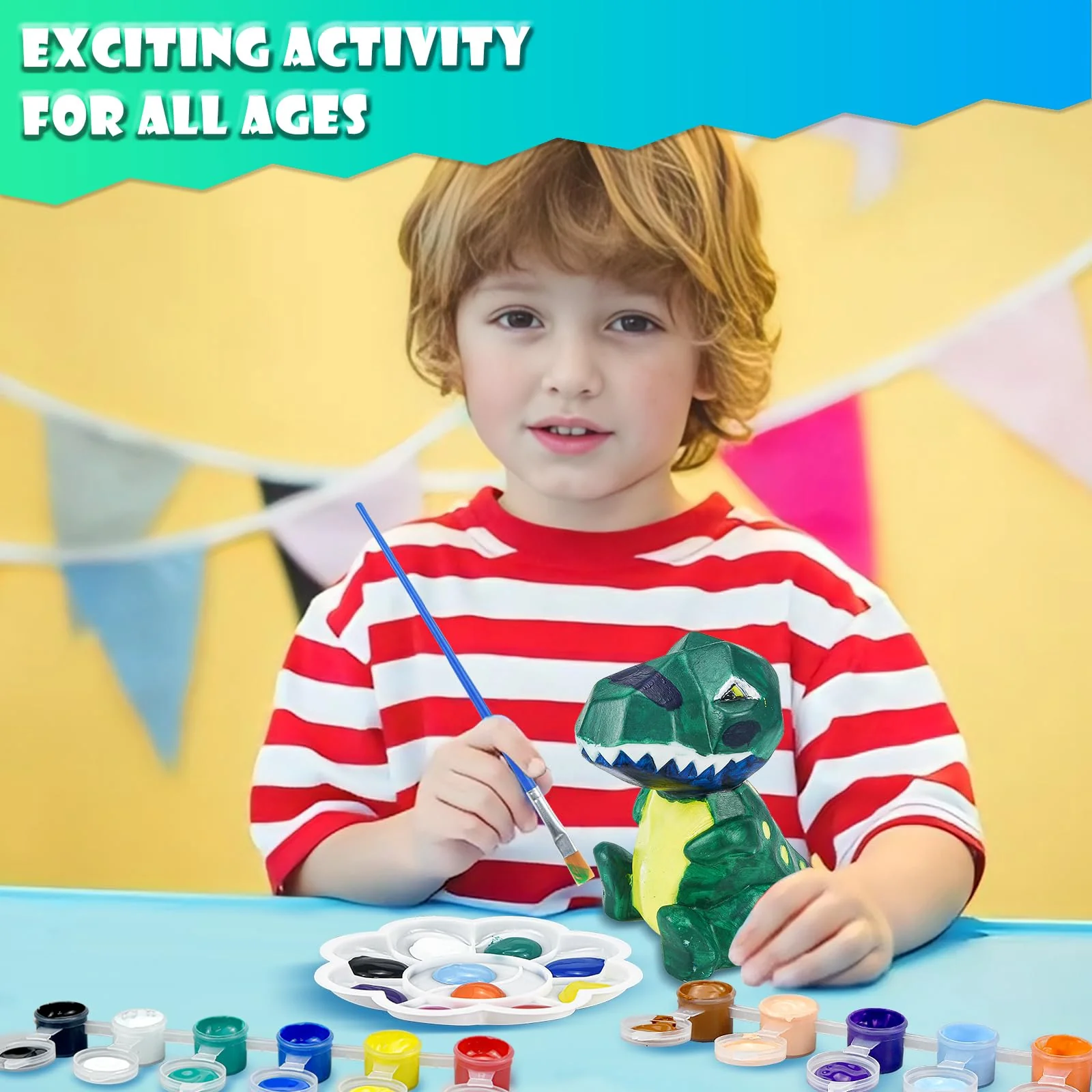 FGZU DIY Dino Lampe Basteln für Mädchen ab 4 5 6 7 8 Jahre, Kunsthandwerk für Mädchen und Jungen, Bastelsets Kinder, Spielzeug Kreatives Geschenke für Kinder im Alter 6–12 Jahren (Dino-Lampe) - Image 5