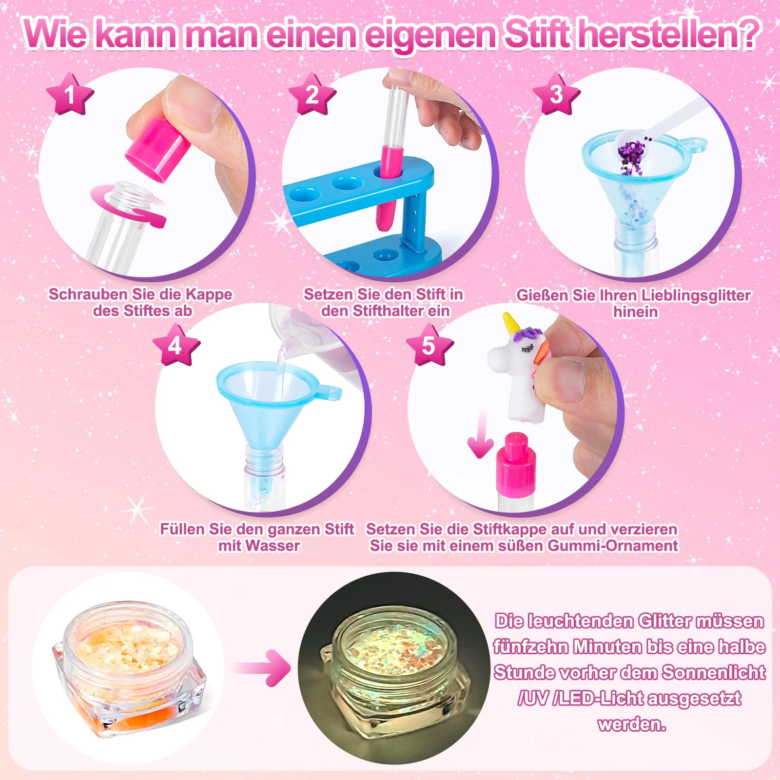 FGZU Stifte Selber Machen Set, Stifte Atelier Bastelsets für Kinder mit 55+ Zubehör, Bastelset Kinder ab 5 6 7 8 Jahre, Kindergeburtstag Basteln Spielzeug Geschenke für Mädchen Junge ab 4-12 Jahre - Image 6