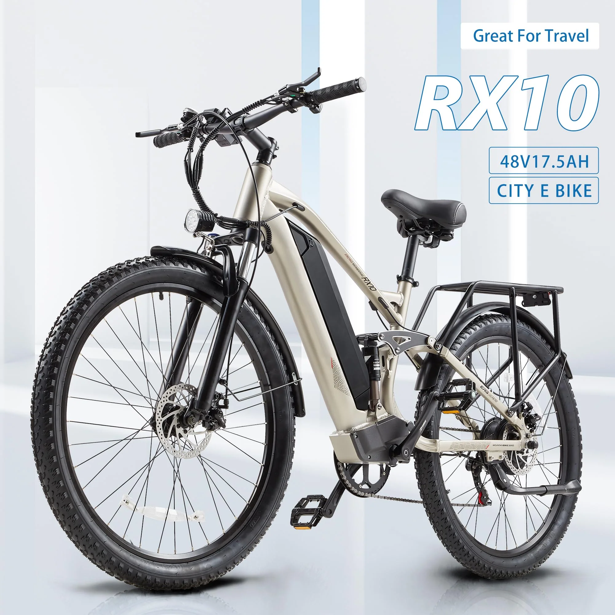 Ficyacto E Bike Herren 27.5 Zoll E-Mountianbike 48V17,5AH Akku Vollefederung Elektrofahrräder 25km/h Trekkingrad E-Cityrad - Image 9