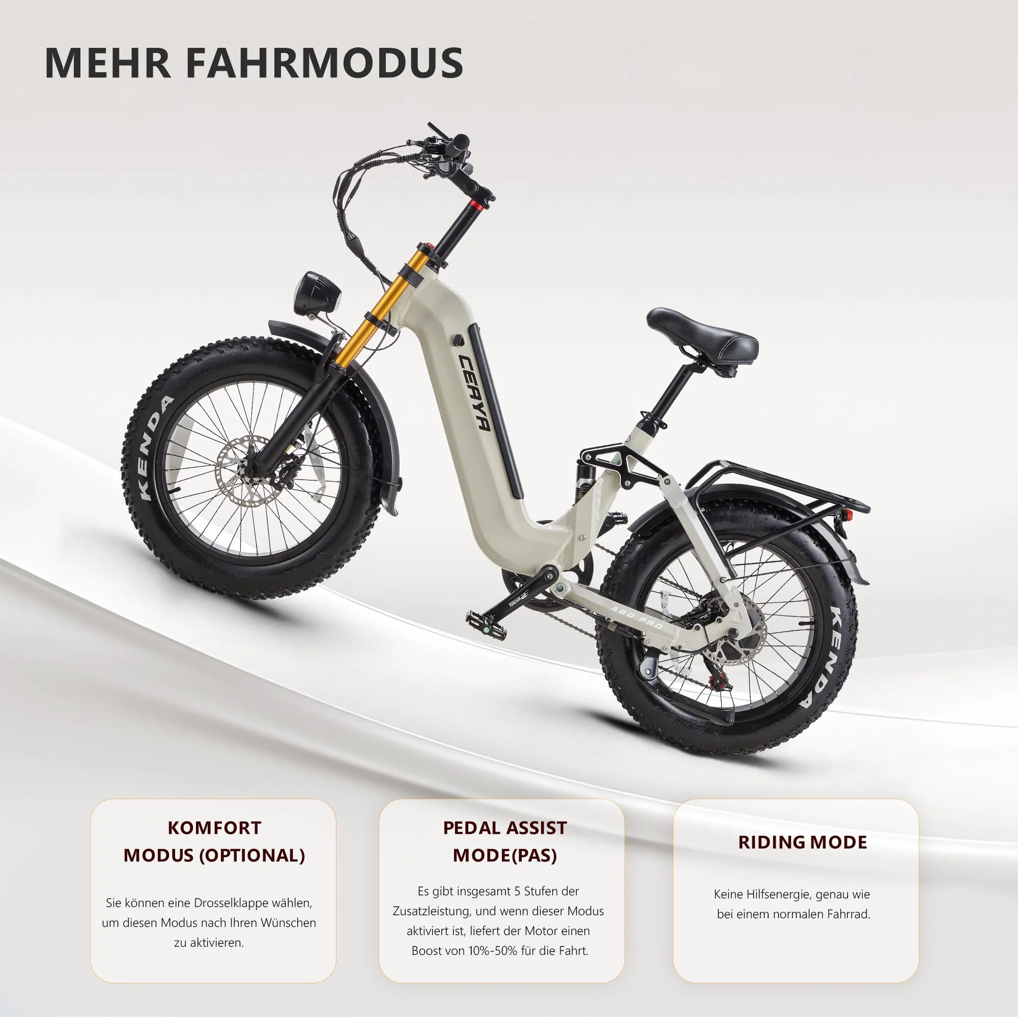 Ficyacto Elektrofahrräder 20x4.0 Zoll E-Bike Herren Damen Mit 48V 20AH Akku All-Terrain E-Mountainbike,7-Gang-Getriebe,Vollfederung City Ebike - Image 8