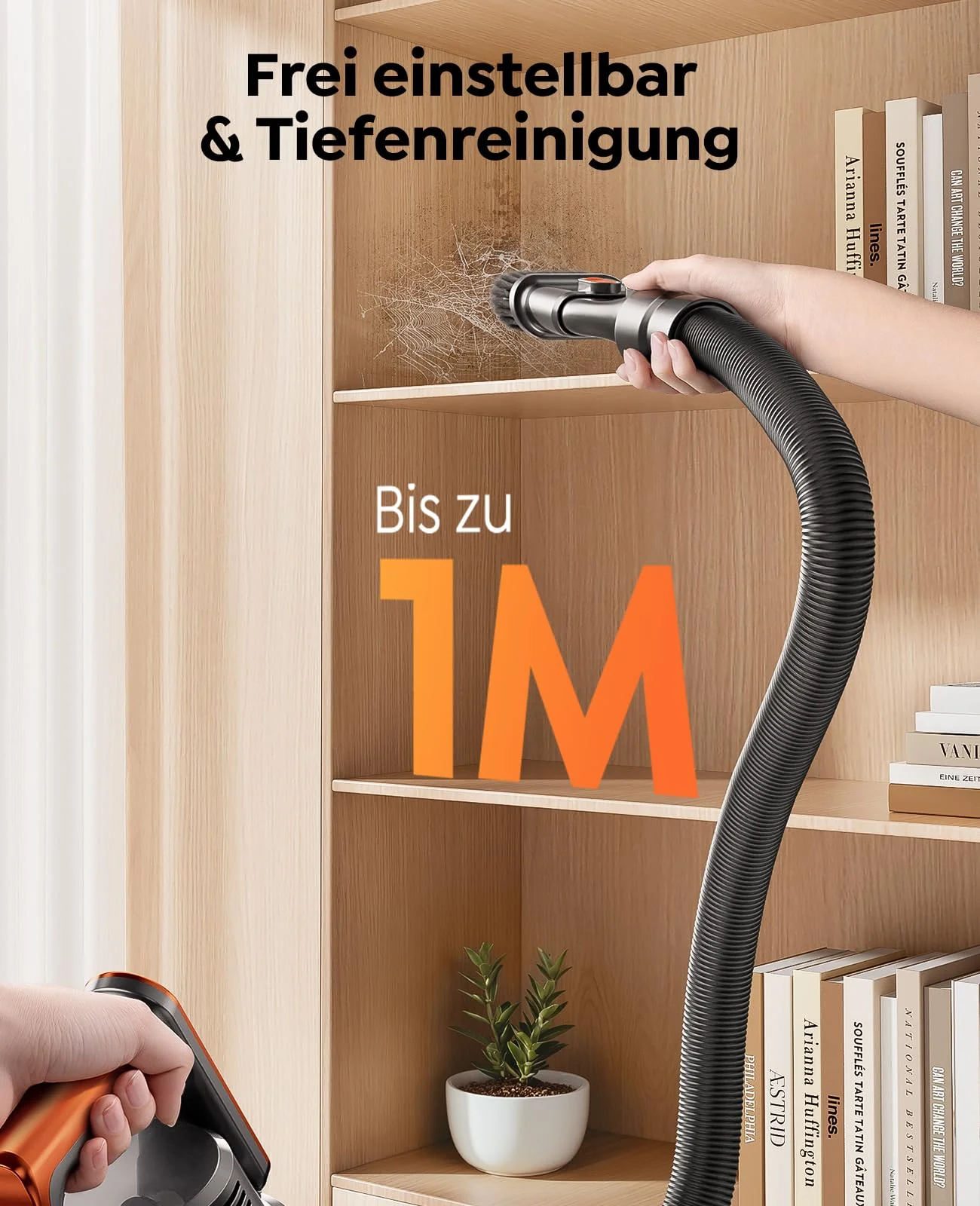 Fieety Akku Staubsauger, 45KPa/550W/60Min Staubsauger Kabellos mit Wandmontierte Ladestation, Aromatherapie, Automatikmodus, Touchscreen, 1M Ausziehbarer Schlauch für Hartböden Teppiche Tierhaare Auto - Image 8