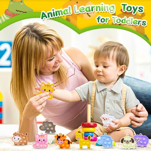 FILMINK 30PCS Stück Pop on It für Kinder Tierische Fidget-Spielzeug Schlüsselanhänger - Kindergeburtstag Mitgebsel & Stressabbau Spielzeug für Schule, Weihnachtsfeiern und Überraschungstüten - Image 7