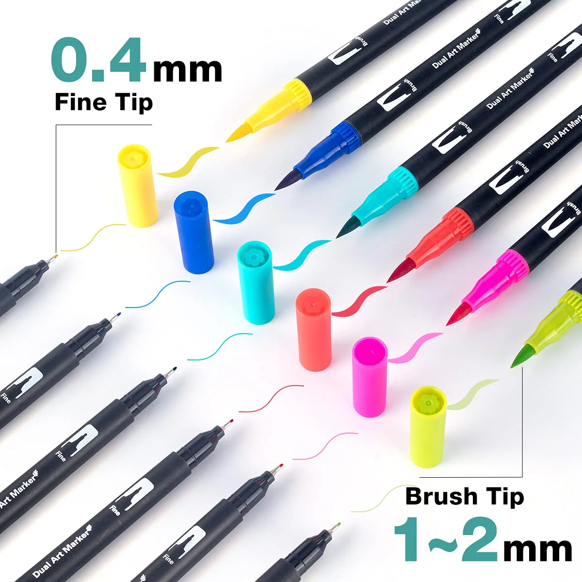 Filzstifte Set Dual Brush Pen, 36 Farben Aquarellstifte Filzstifte Dicke und Dünne, Stifte Fineliner- Stifte Set mit Feiner Spitze und Pinselspitze für Mandalas, Malbücher, Zeichnen und Lettering - Image 6