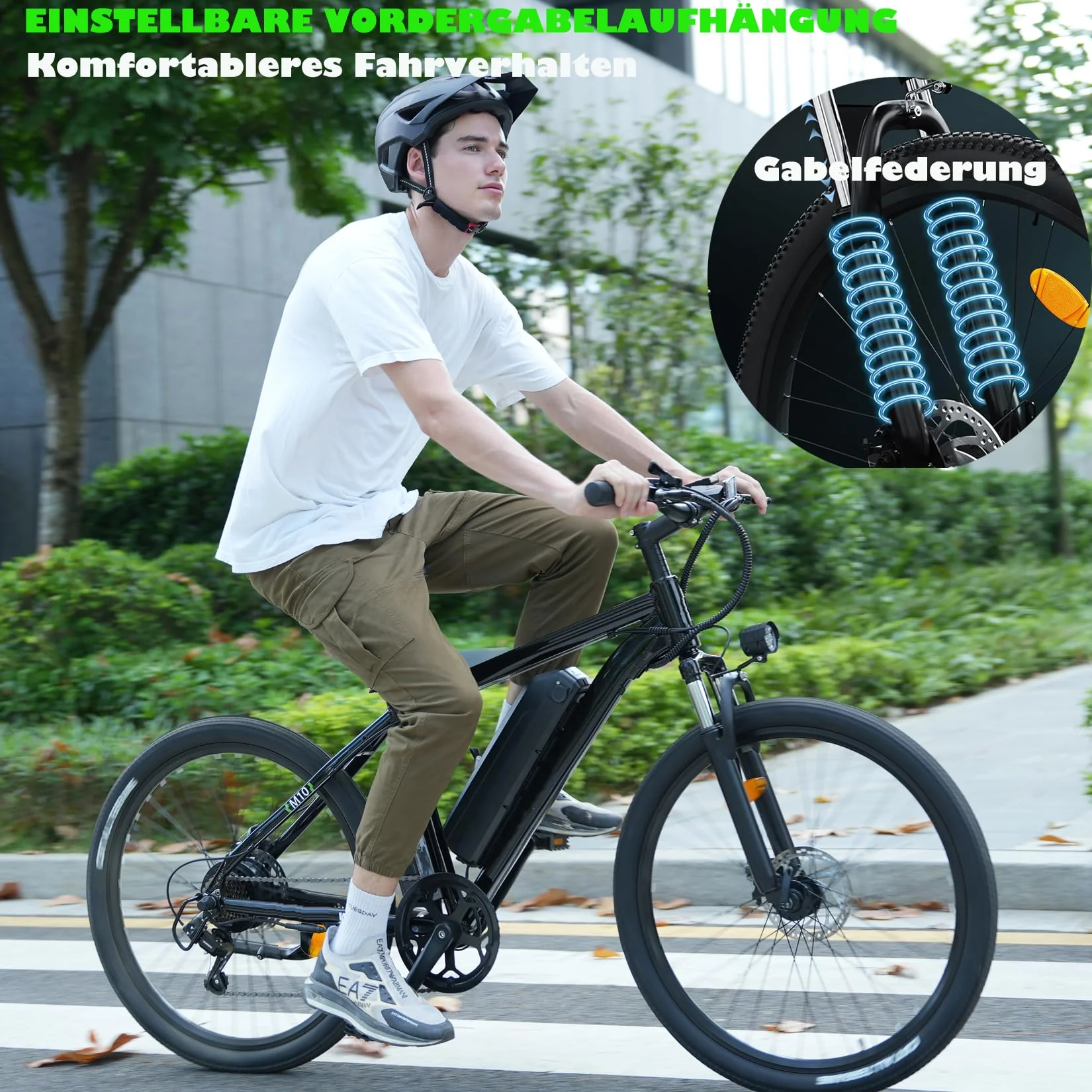 Finbike E Bike mit USB-Slot, 26" Elektrofahrrad Abnehmbarer 10400mAh Akku,7-Gang Pro,3.5H Schnellladung,5 Fahrmodi,E-Mountainbike Reichweite Max 100km,250W Electric Fahrrad Herren Damen - Image 8