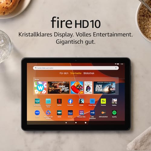 Fire HD 10-Tablet 2023, für Entspannung optimiert, brillantes 10,1-Zoll-Full-HD-Display, Octa-Core-Prozessor, 3 GB RAM, bis zu 13 Stunden Akkulaufzeit, 32 GB, schwarz, mit Werbung - Image 3