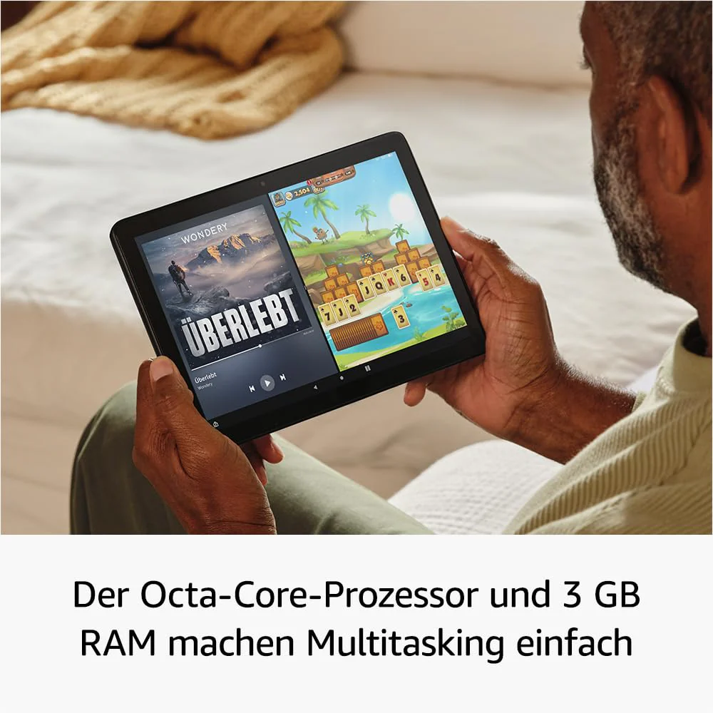 Fire HD 10-Tablet 2023 (Neueste Generation), für Entspannung optimiert, brillantes 10,1-Zoll-Full-HD-Display, Octa-Core-Prozessor, 3 GB RAM, bis zu 13h Akkulaufzeit, 32 GB, schwarz, mit Werbung - Image 7