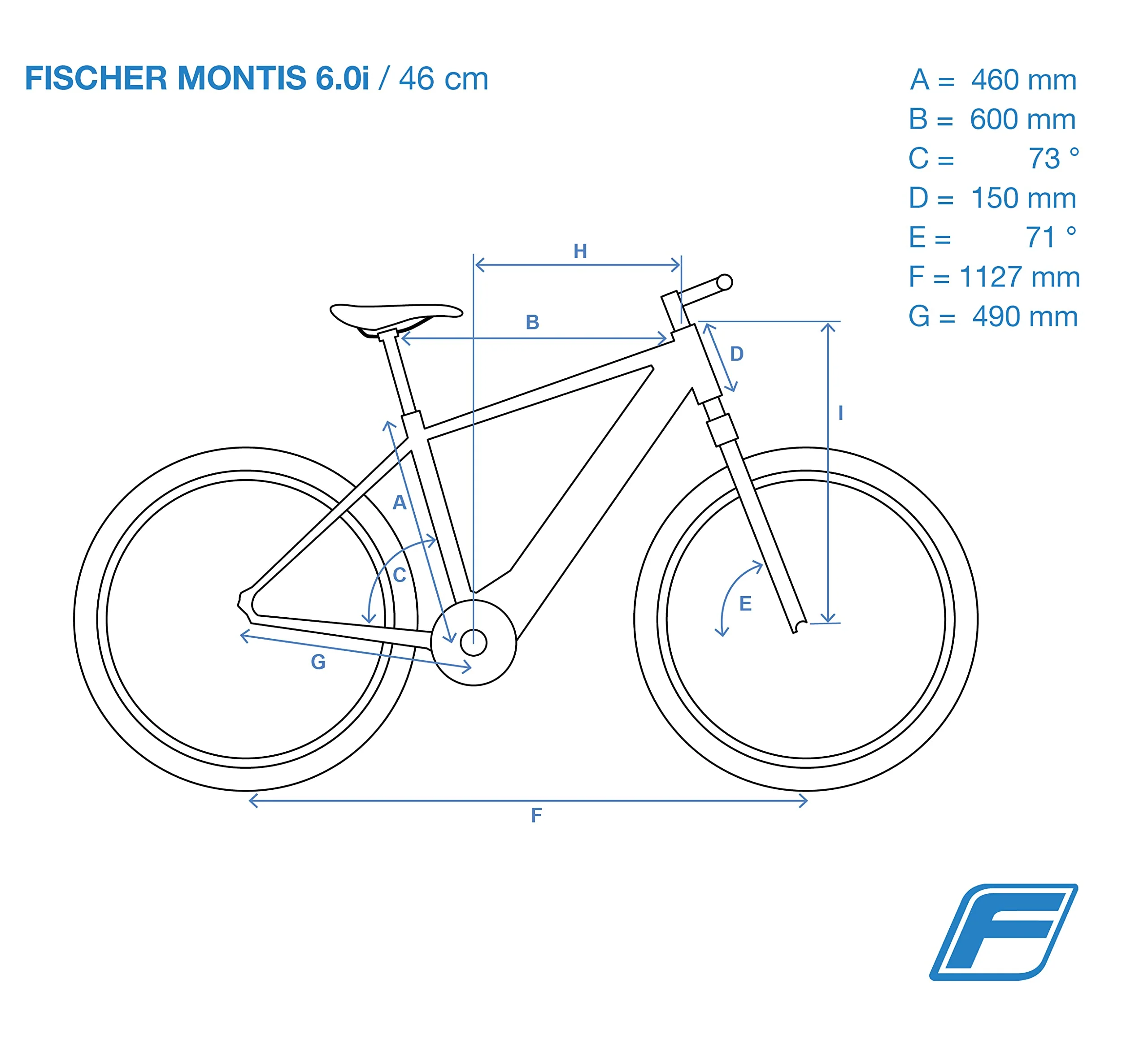 FISCHER E-Bike | MTB Mountainbike MONTIS 6.0i Elektrofahrrad für Damen und Herren | RH 46 cm Mittelmotor 90 Nm | 36 V Akku im Rahmen, Blau Matt, 46cm-504Wh