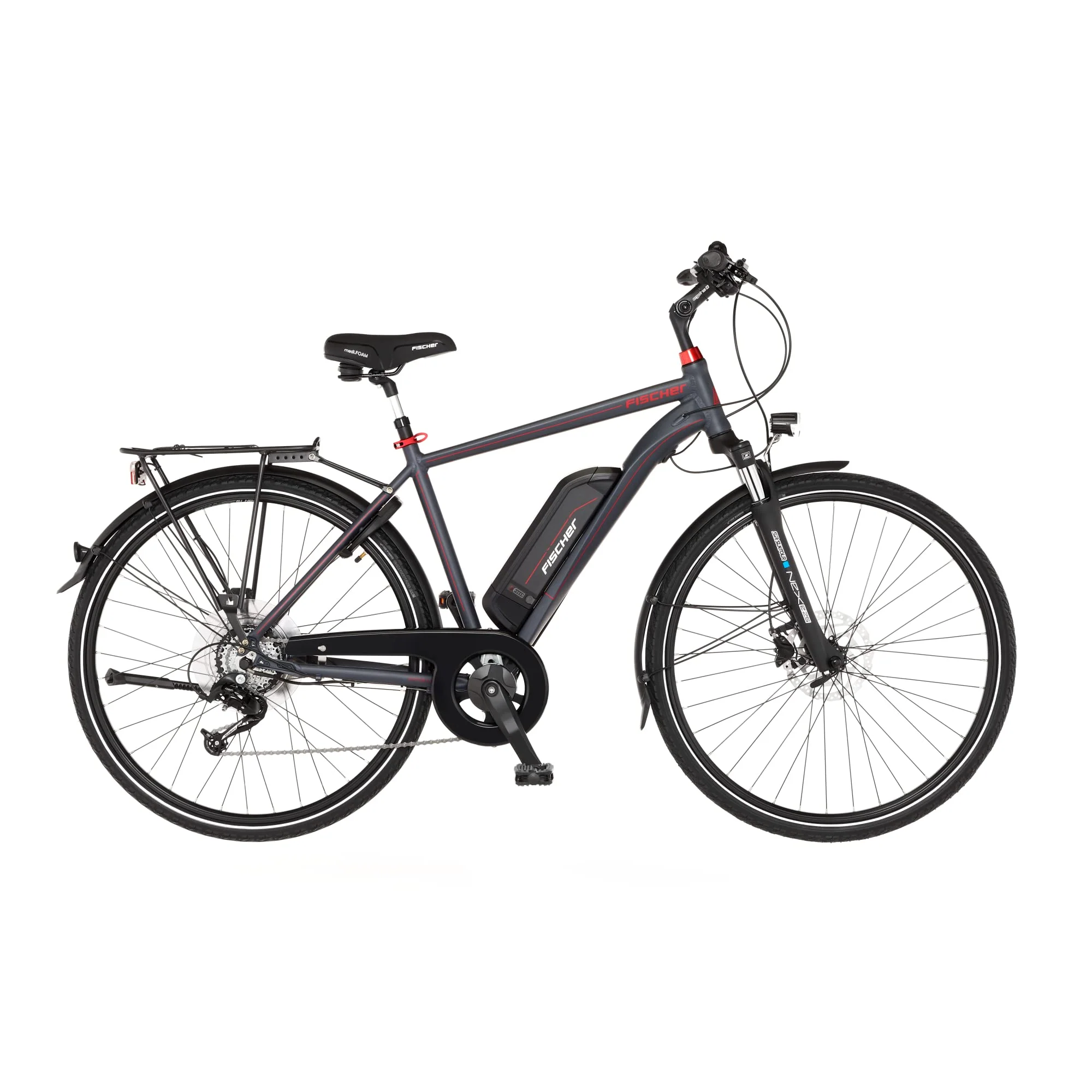 FISCHER E-Bike Trekking VIATOR 1.0, Elektrofahrrad für Damen und Herren, RH 50 cm, Heckmotor 45 Nm, 48 V Akku, anthrazit matt - Image 6